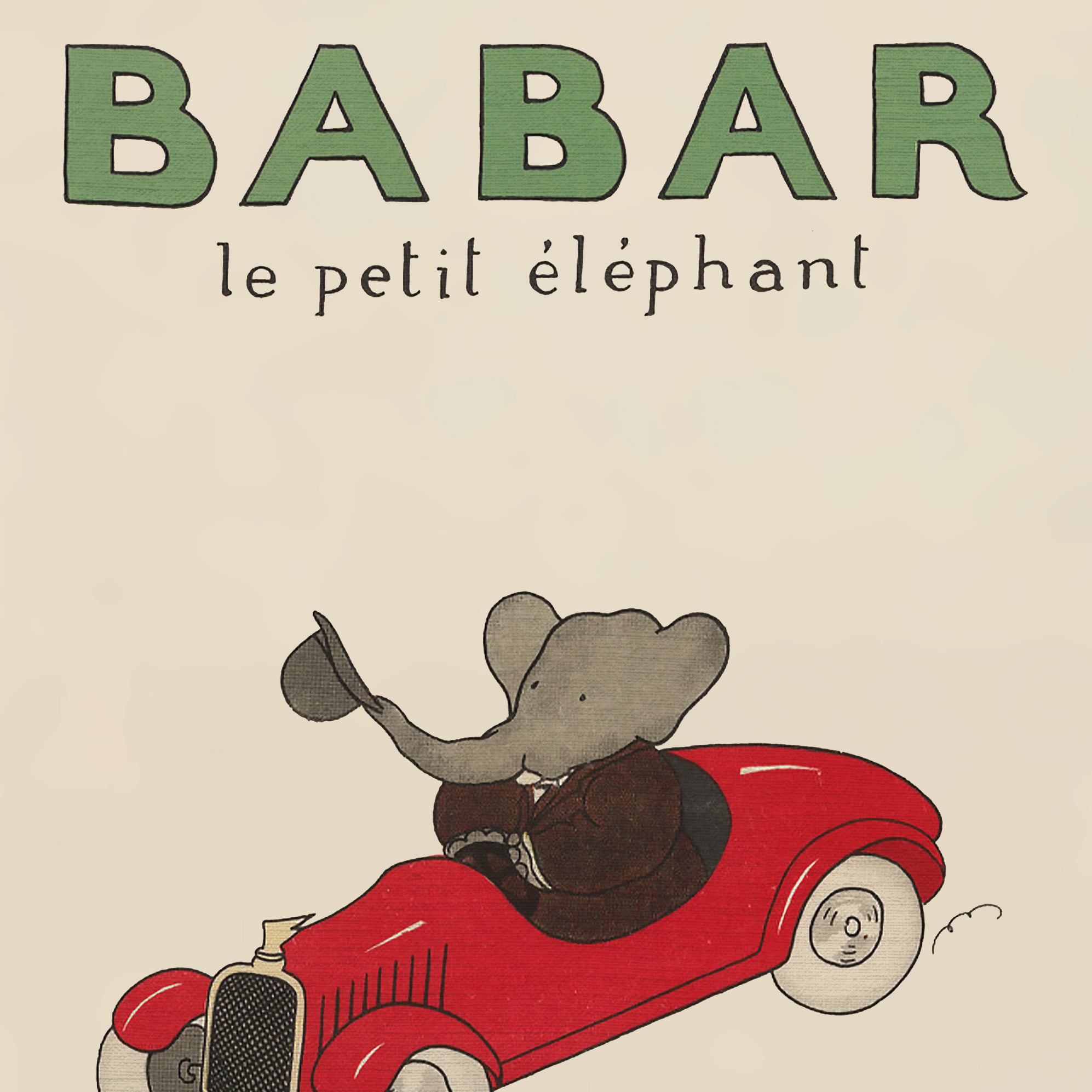 Babar Nursery Art - Babar the Elephant nursery wall art print, Vintage Babar nursery decor for baby’s room, Classic Babar prints for children’s bedrooms