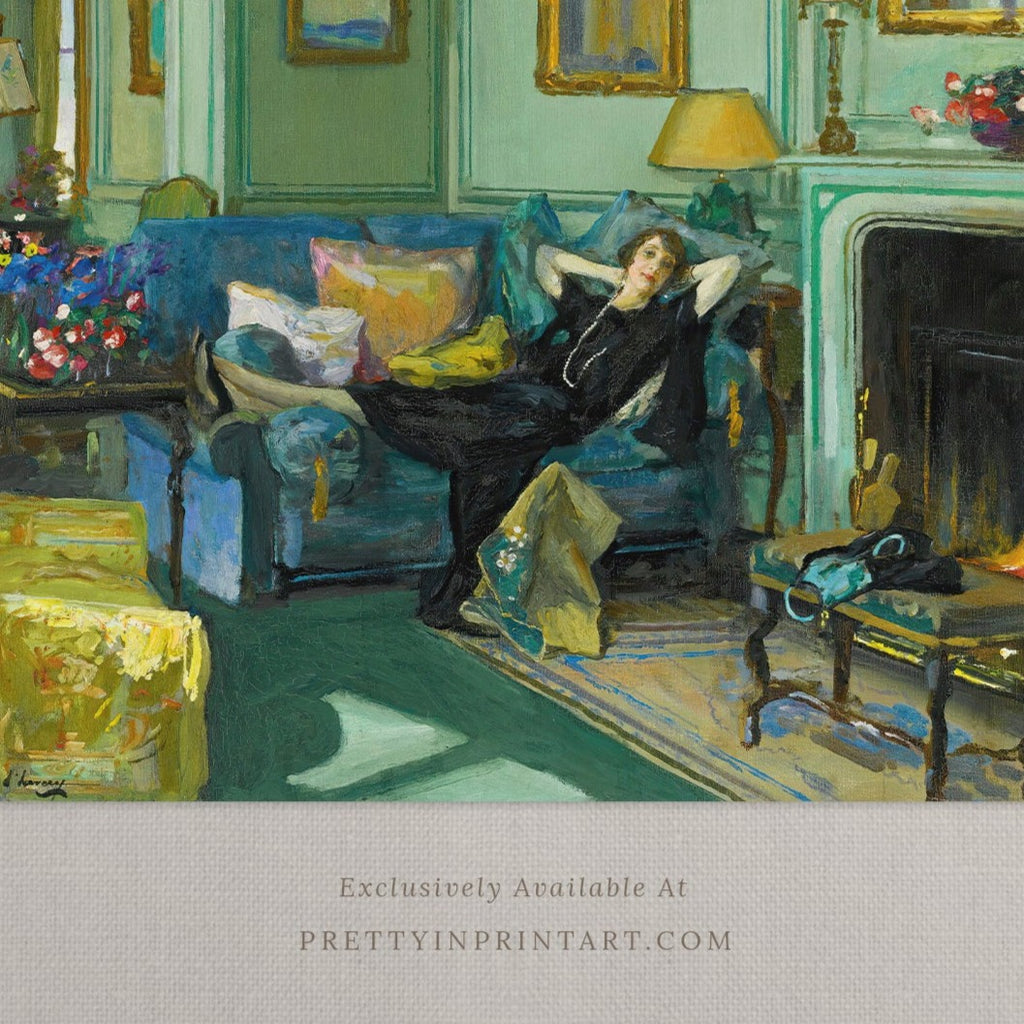 Lounging Lady Art 00299 Unframed Pretty in Print Art Ltd