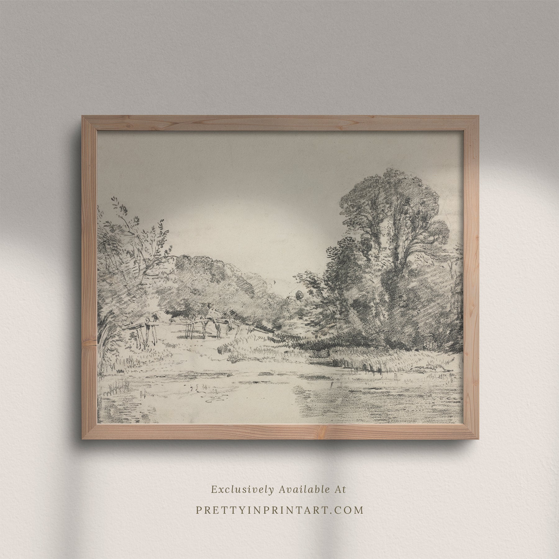 Pencil Sketch, Landscape 00729 | Framed Print