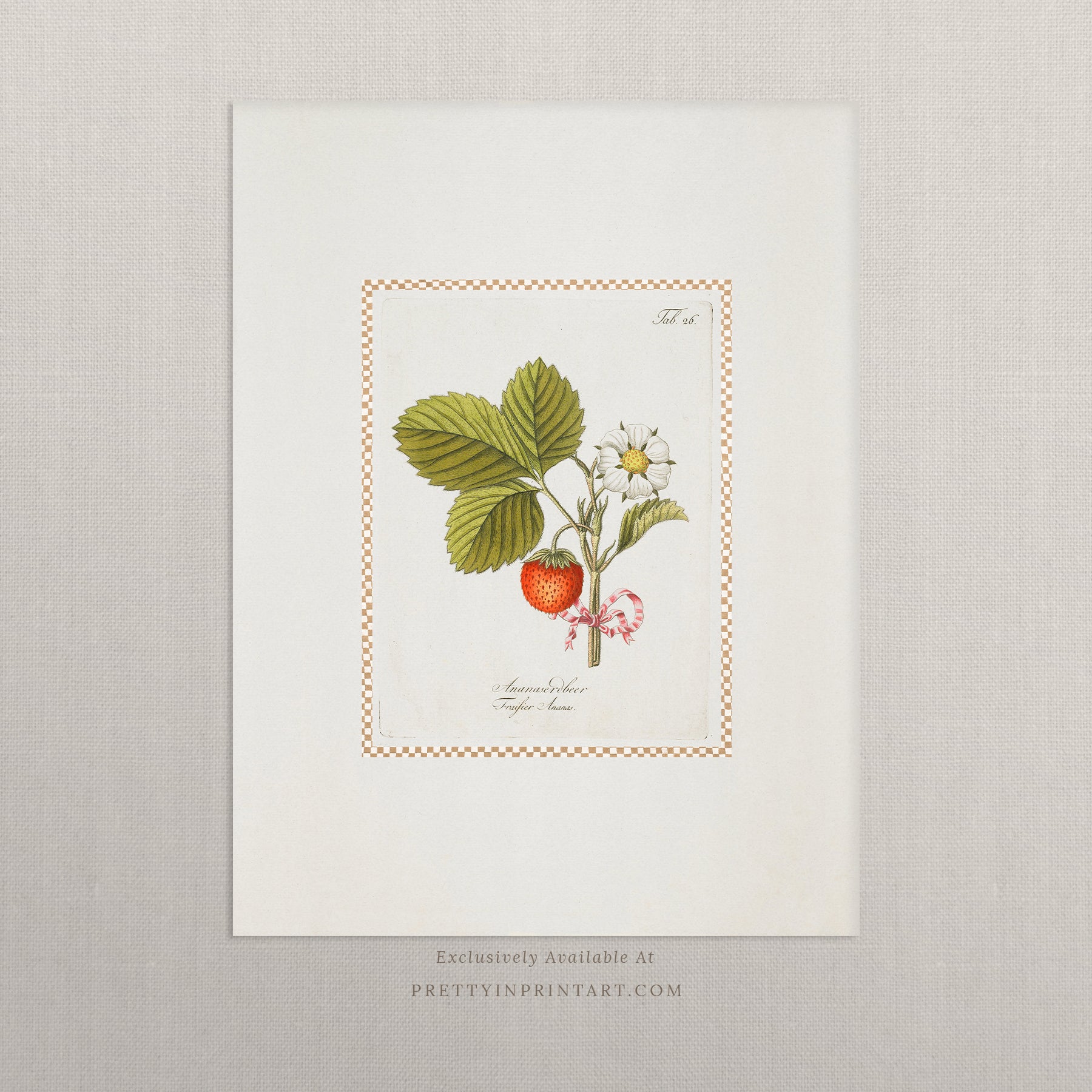 Vintage Art Print; Strawberry Plant 001 | Unframed