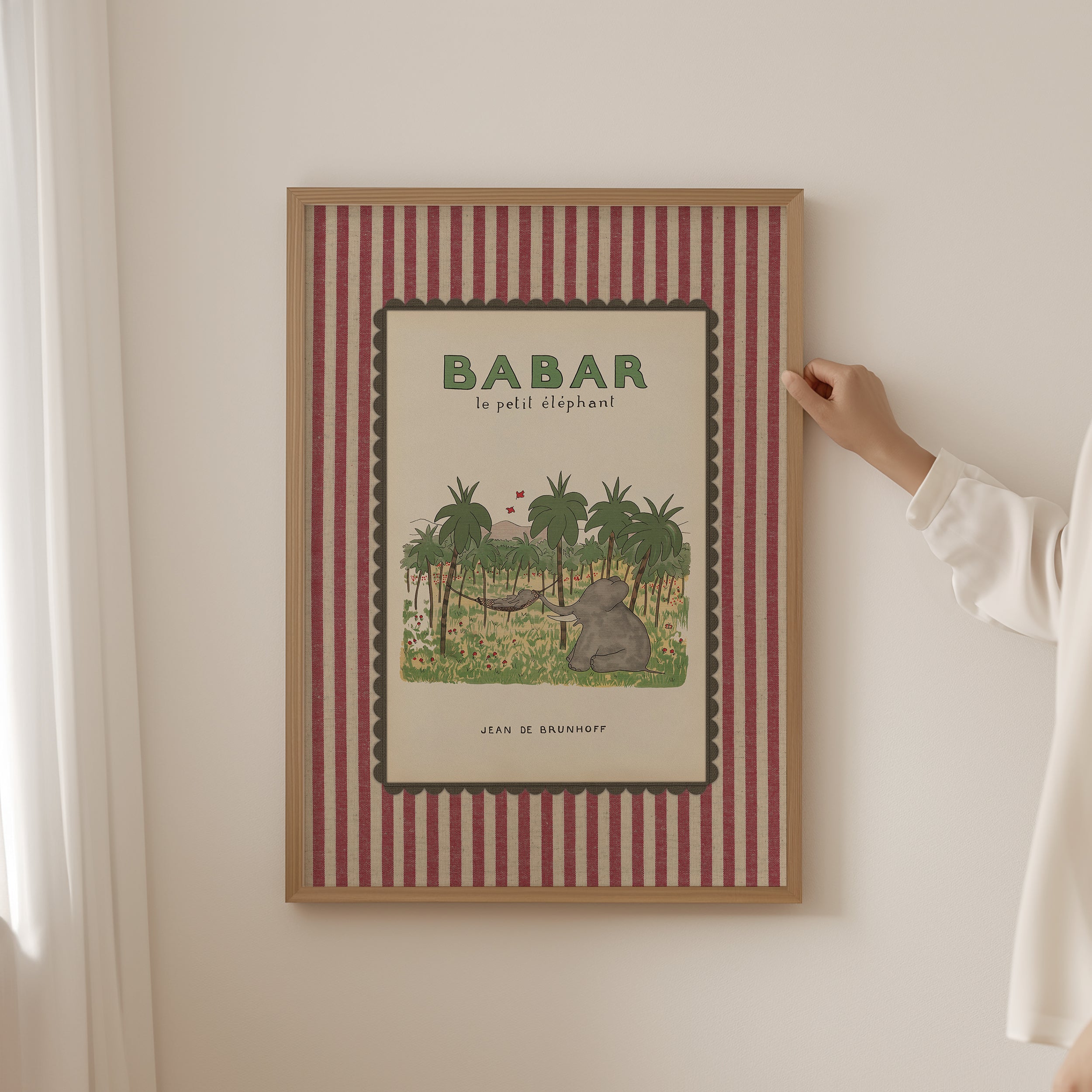 Babar Nursery Art - Babar the Elephant nursery wall art print, Vintage Babar nursery decor for baby’s room, Classic Babar prints for children’s bedrooms