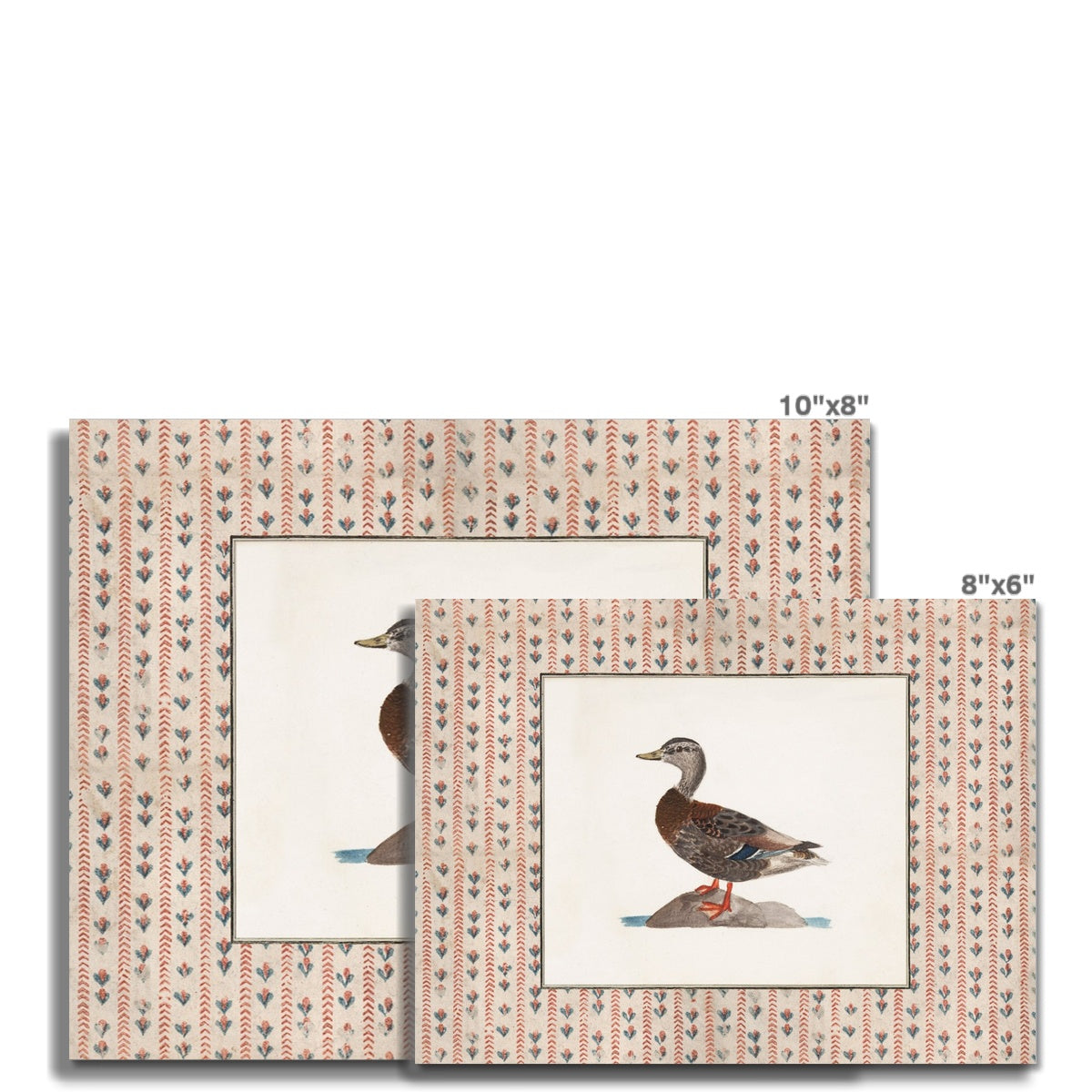 Vintage-style art prints featuring ducks, geese, swans, framed in classic gold or wood frames, perfect for traditional or country-themed vintage nursery, or any room in the home.