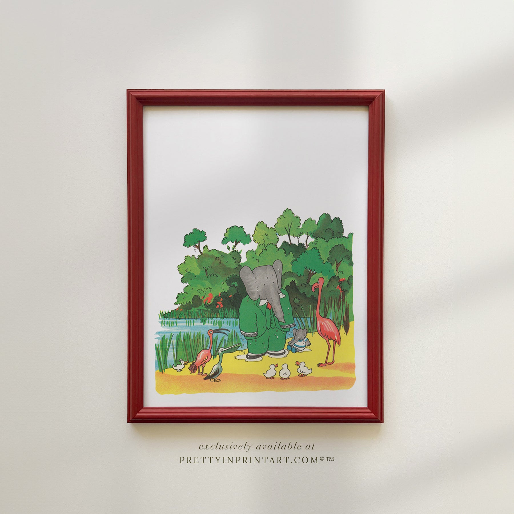 Babar Nursery Art - Babar the Elephant nursery wall art print, Vintage Babar nursery decor for baby’s room, Classic Babar prints for children’s bedrooms
