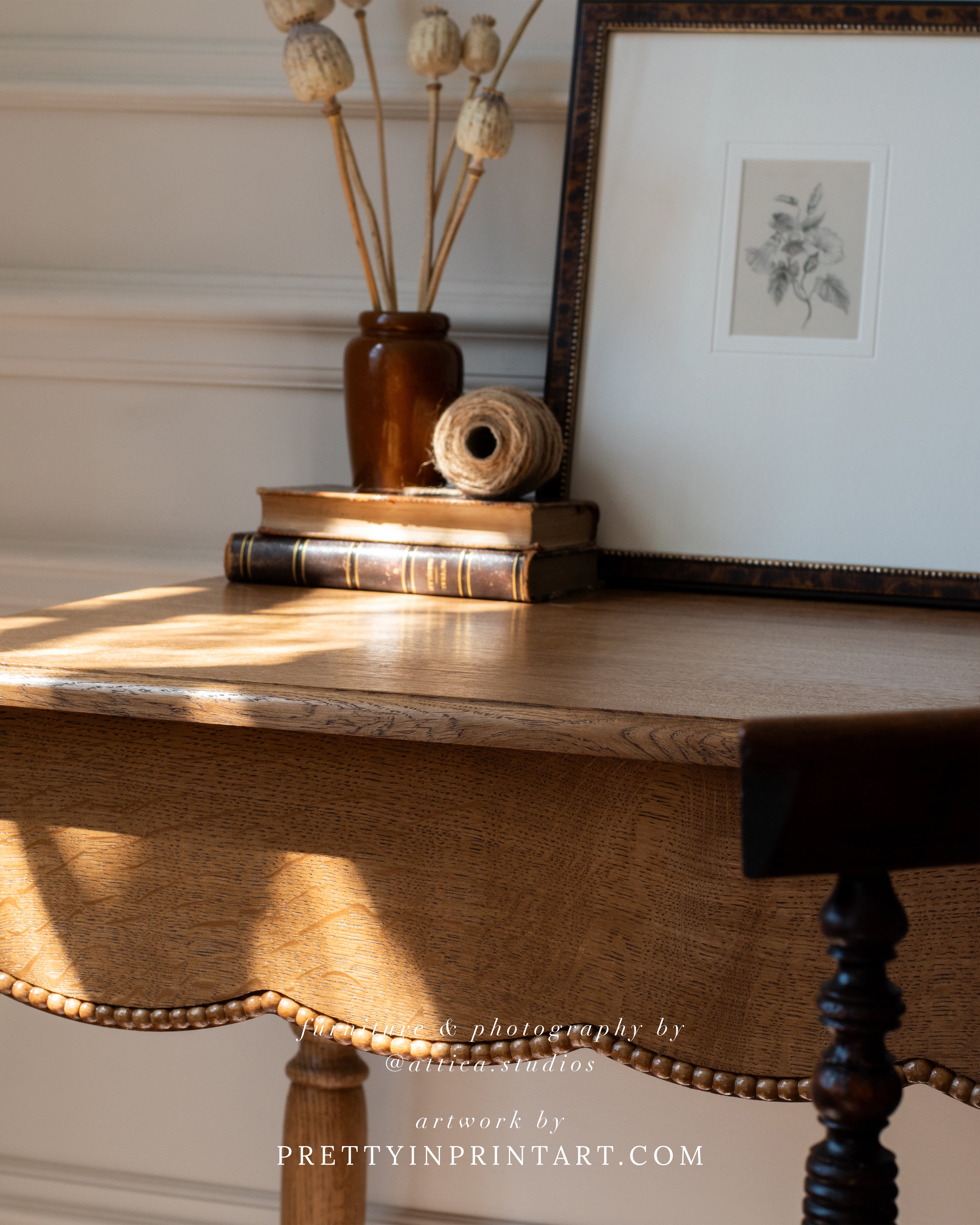 Vintage Flower Art | Frame & Mount