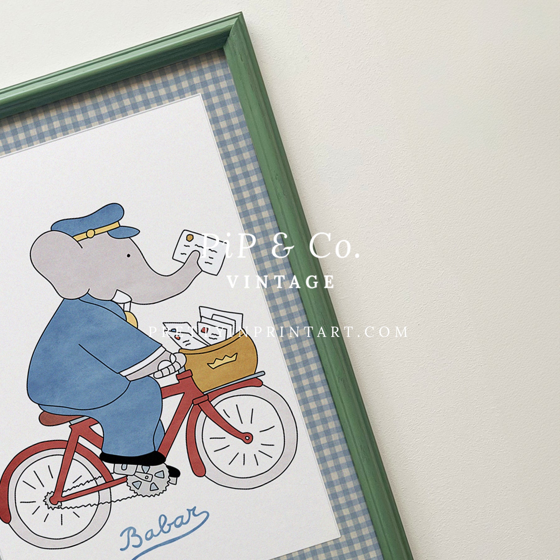 Babar Nursery Art - Babar the Elephant nursery wall art print, Vintage Babar nursery decor for baby’s room, Classic Babar prints for children’s bedrooms
