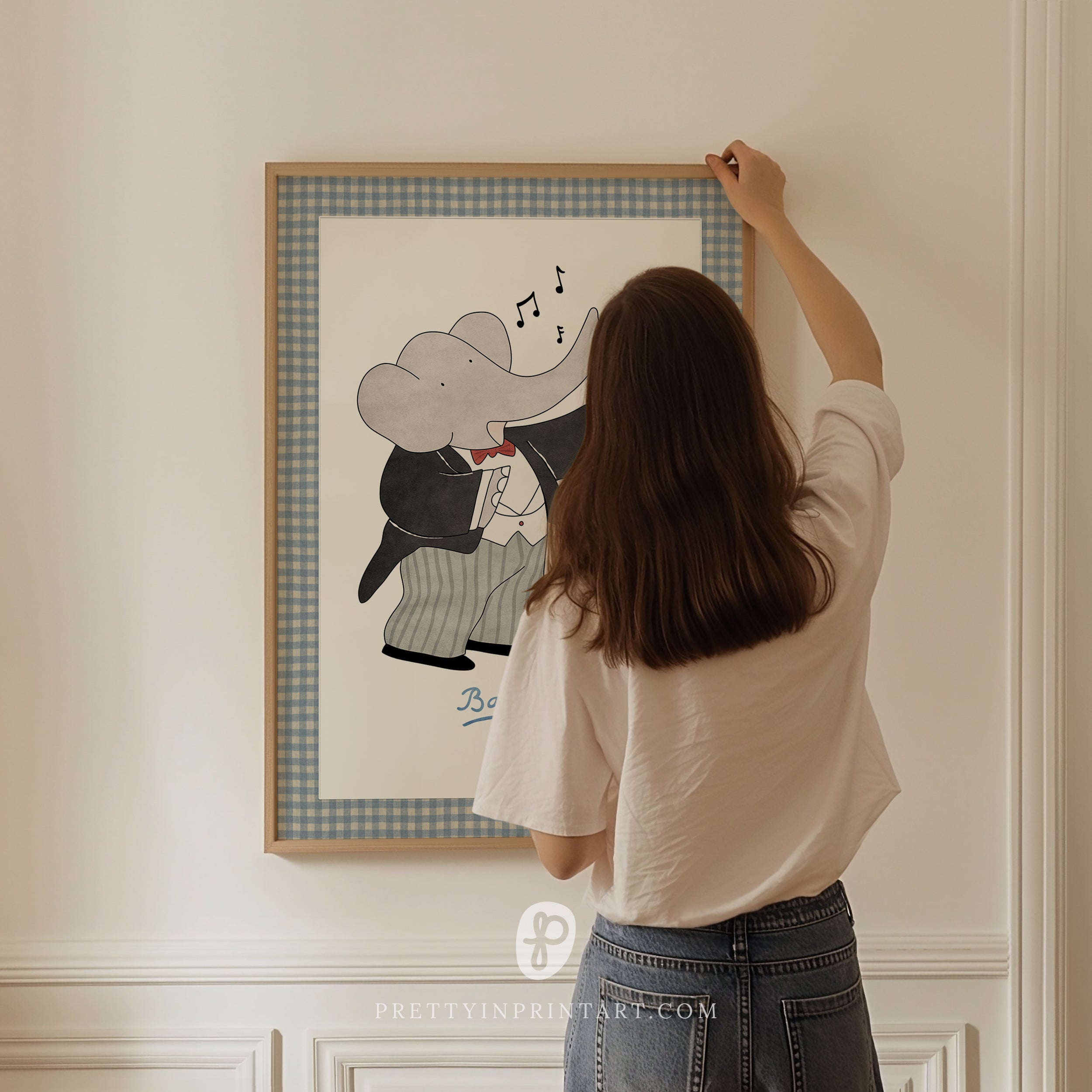 Babar Nursery Art - Babar the Elephant nursery wall art print, Vintage Babar nursery decor for baby’s room, Classic Babar prints for children’s bedrooms