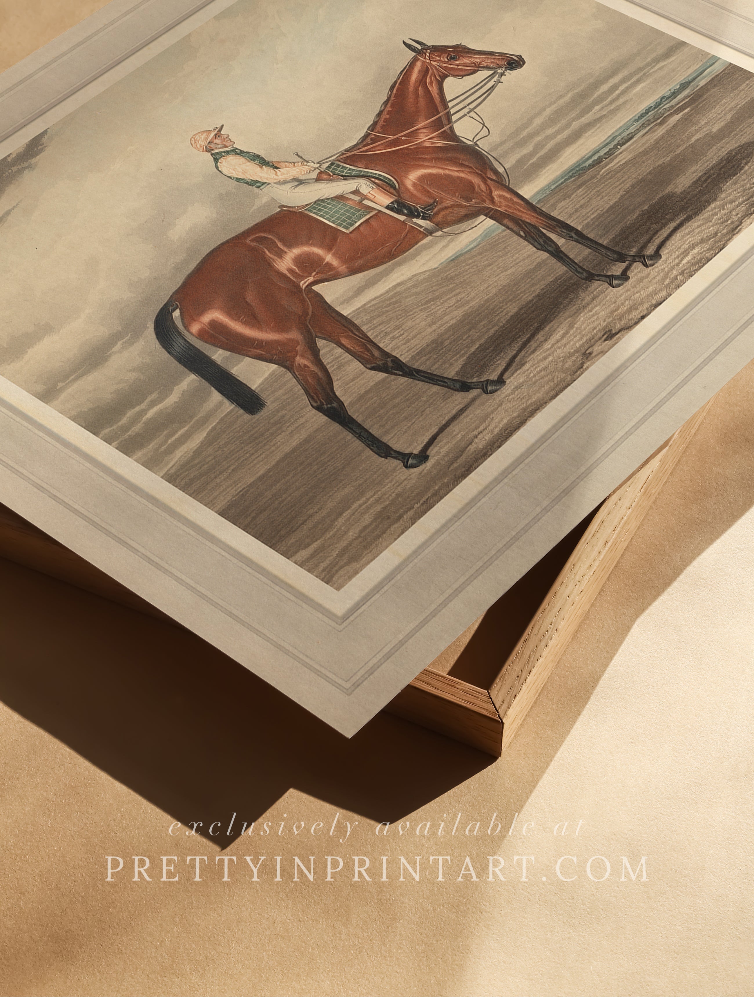 victorian-jockey-and-race-horse-art-print-unframed-antique-style-equestrian-wall-decor-traditional-racing-illustration-gallery-wall-print
