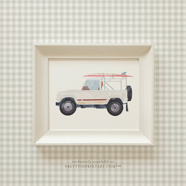 Land Rover Defender Art, White |  Framed (Hollyhock Little Greene 00304)