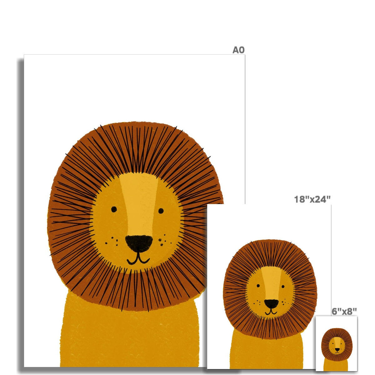 Lion - Kids Jungle Art | Unframed