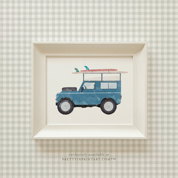 Land Rover Defender Art, Surf |  Framed (Hollyhock Little Greene 00304)