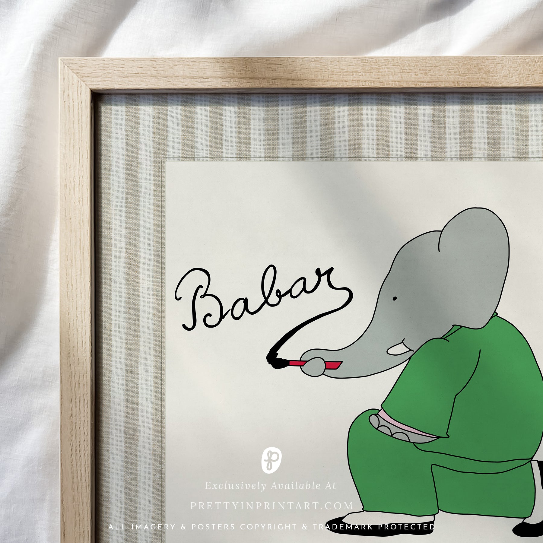 Babar Nursery Art - Babar the Elephant nursery wall art print, Vintage Babar nursery decor for baby’s room, Classic Babar prints for children’s bedrooms