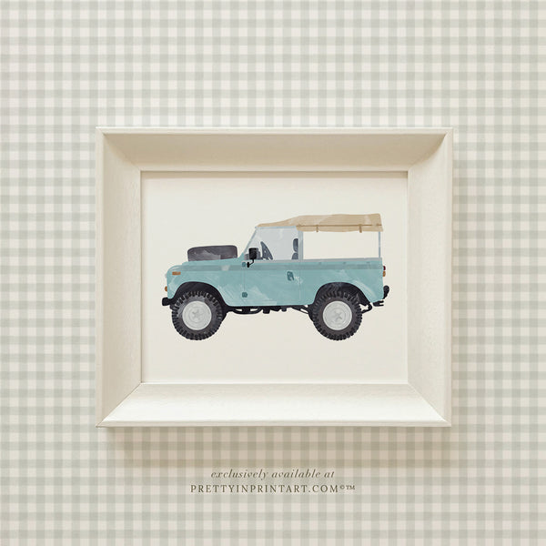 Land Rover Defender Art, Safari |  Framed (Hollyhock Little Greene 00304)