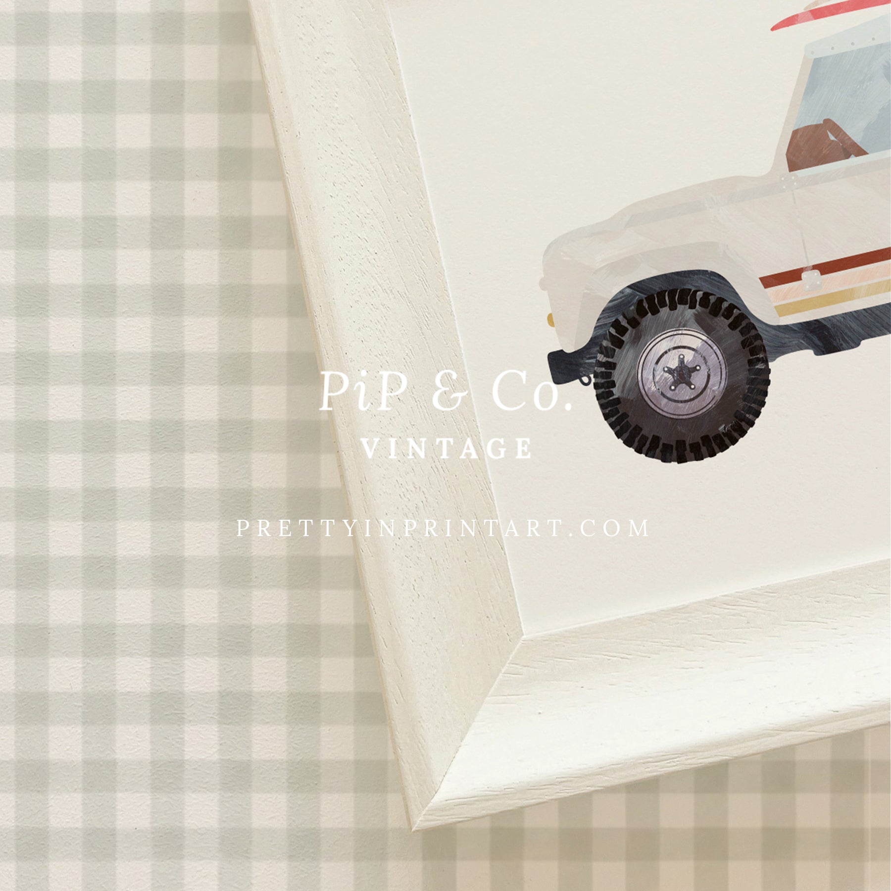 Land Rover Defender Art, White | Framed (Hollyhock Little Greene 00304)