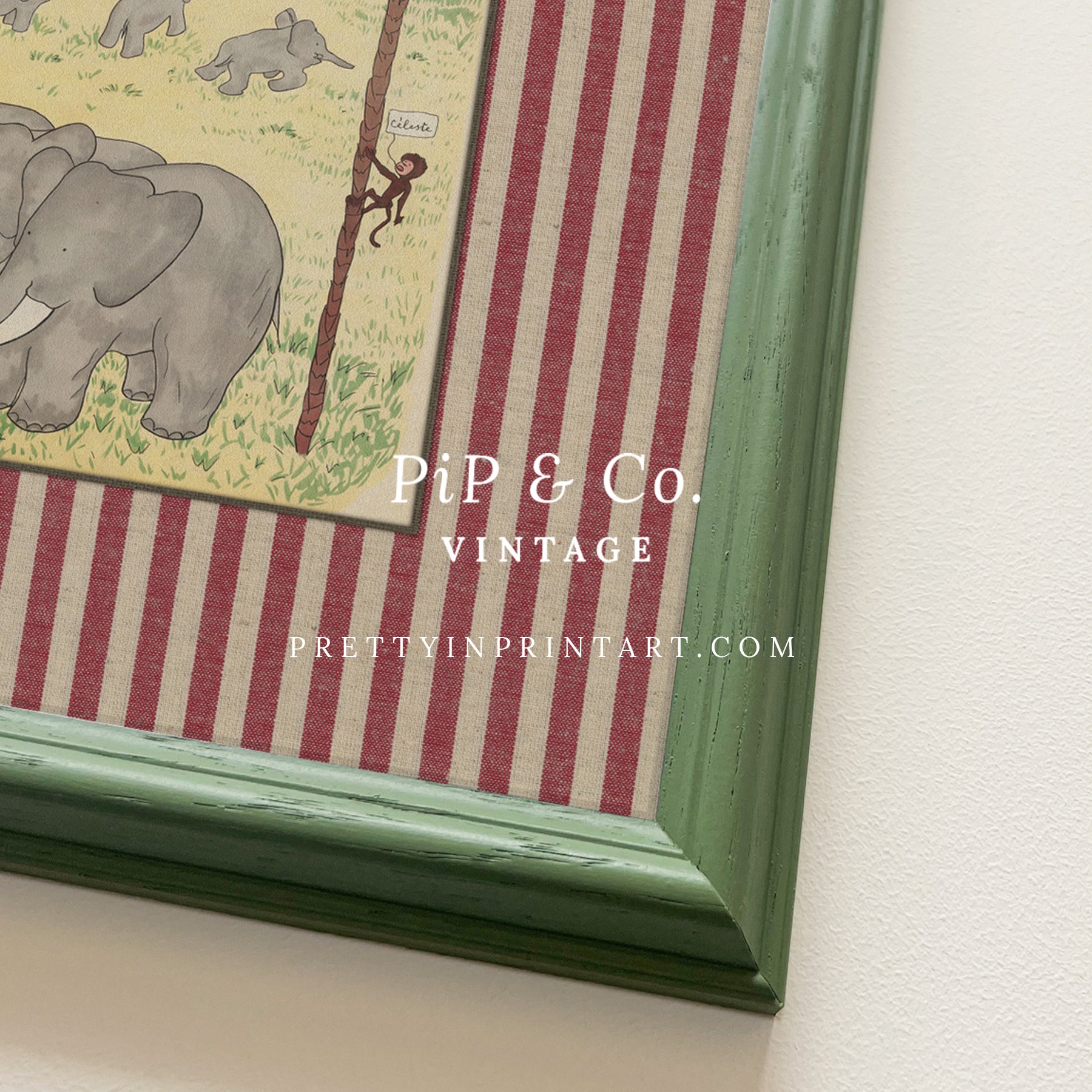Babar Nursery Art - Babar the Elephant nursery wall art print, Vintage Babar nursery decor for baby’s room, Classic Babar prints for children’s bedrooms