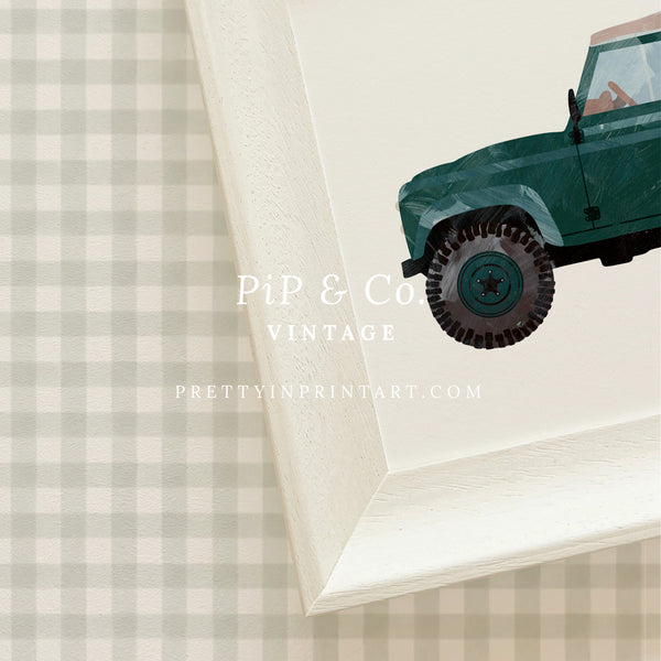 Land Rover Defender Art, Green |  Framed (Hollyhock Little Greene 00304)