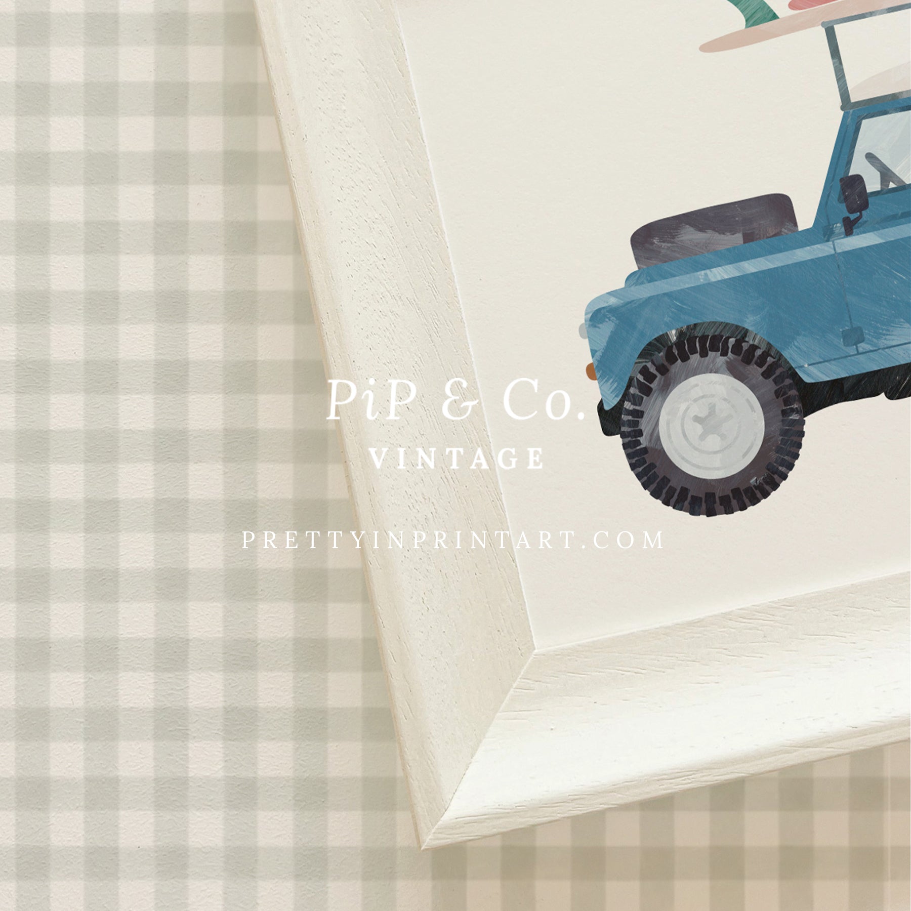 Land Rover Defender Art, Surf | Framed (Hollyhock Little Greene 00304)