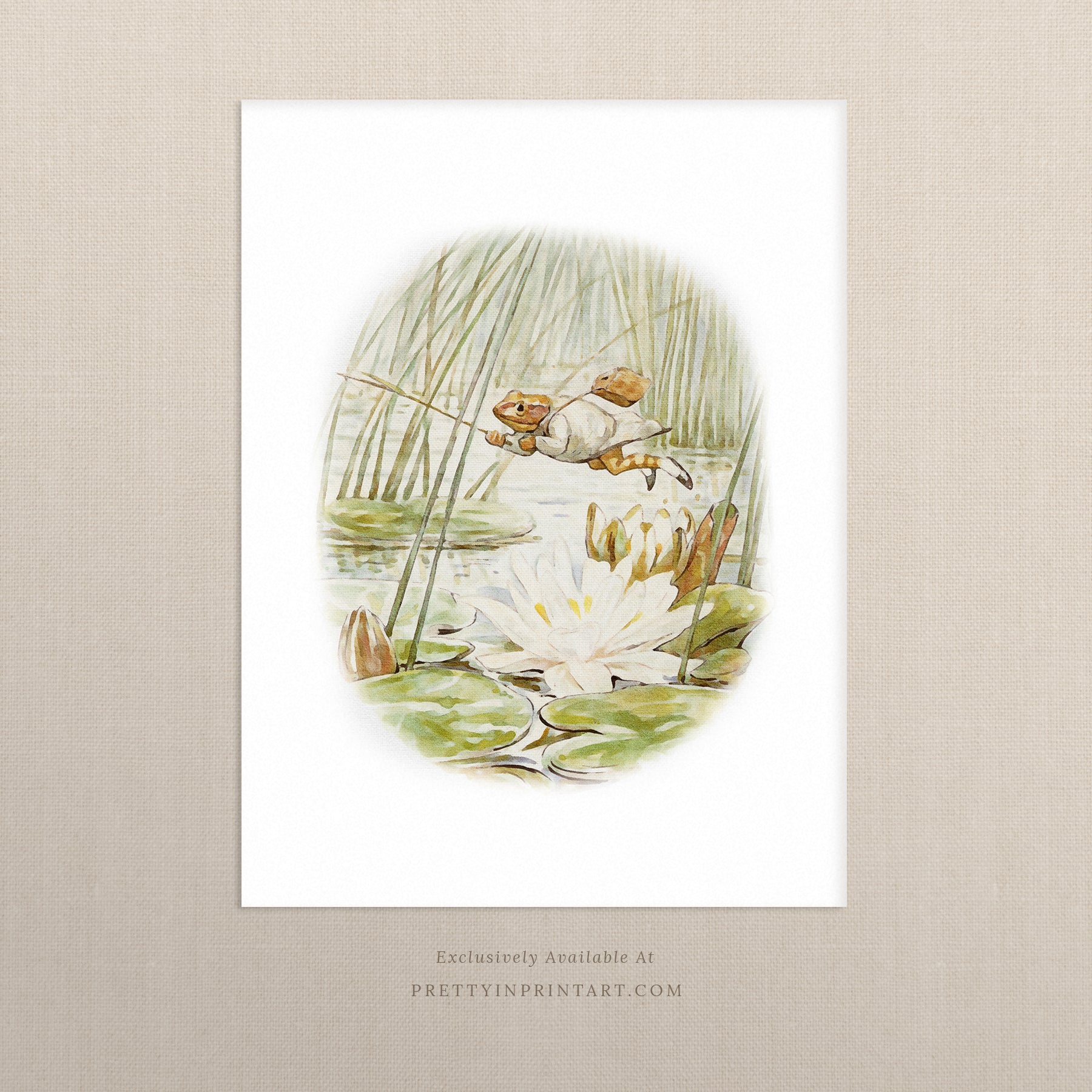 Beatrix Potter Nursery Art, Jeremy Fisher | Unframed
