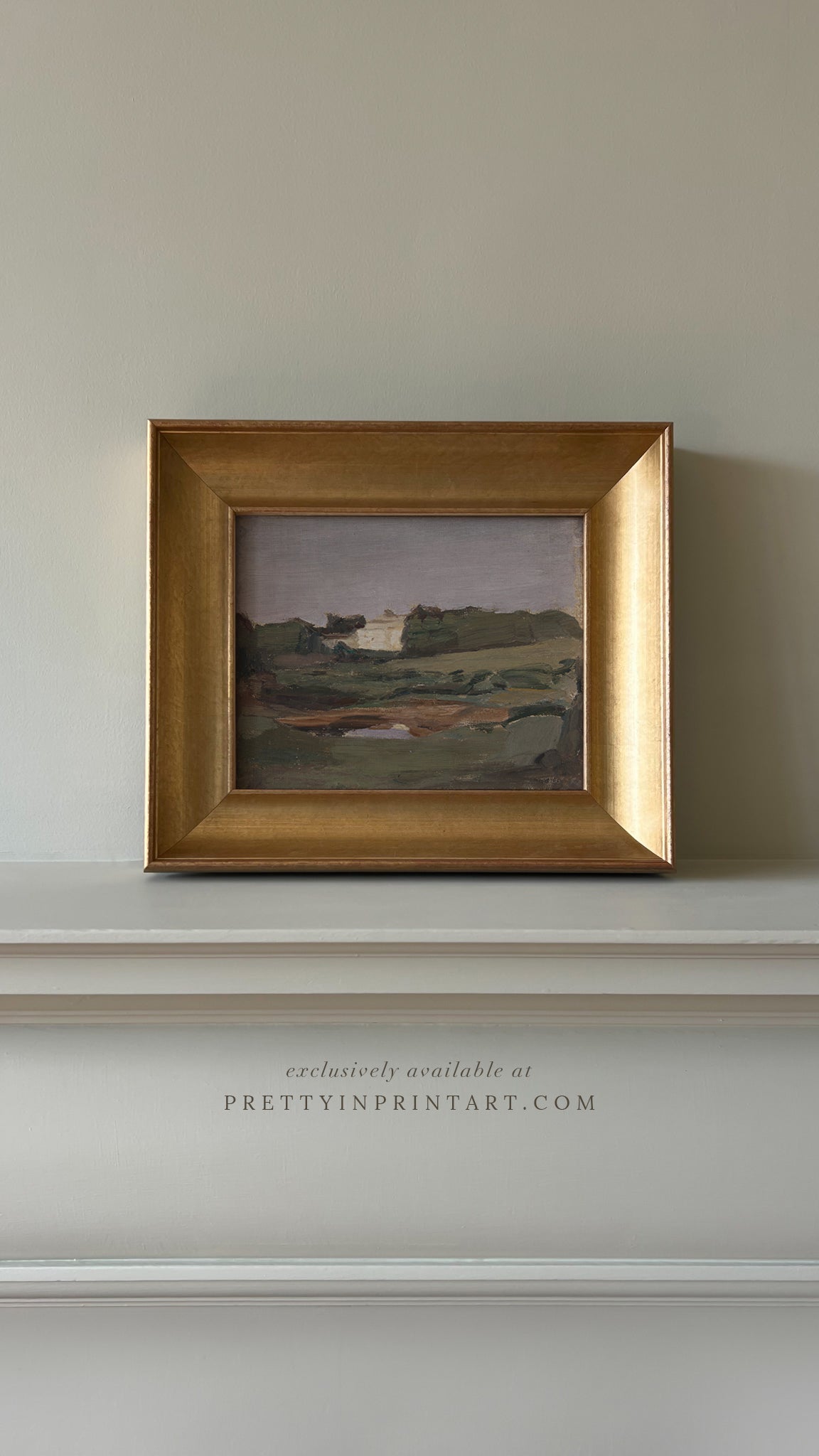 Vintage landscape painting for classic and traditional home decor