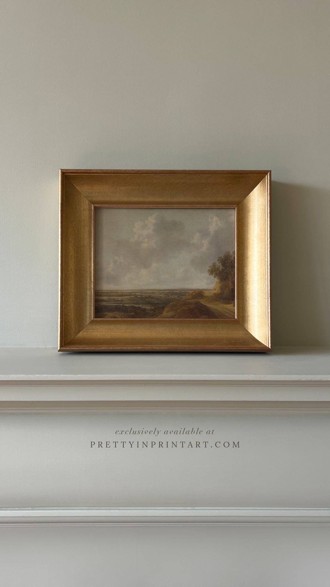 Vintage landscape painting for classic and traditional home decor