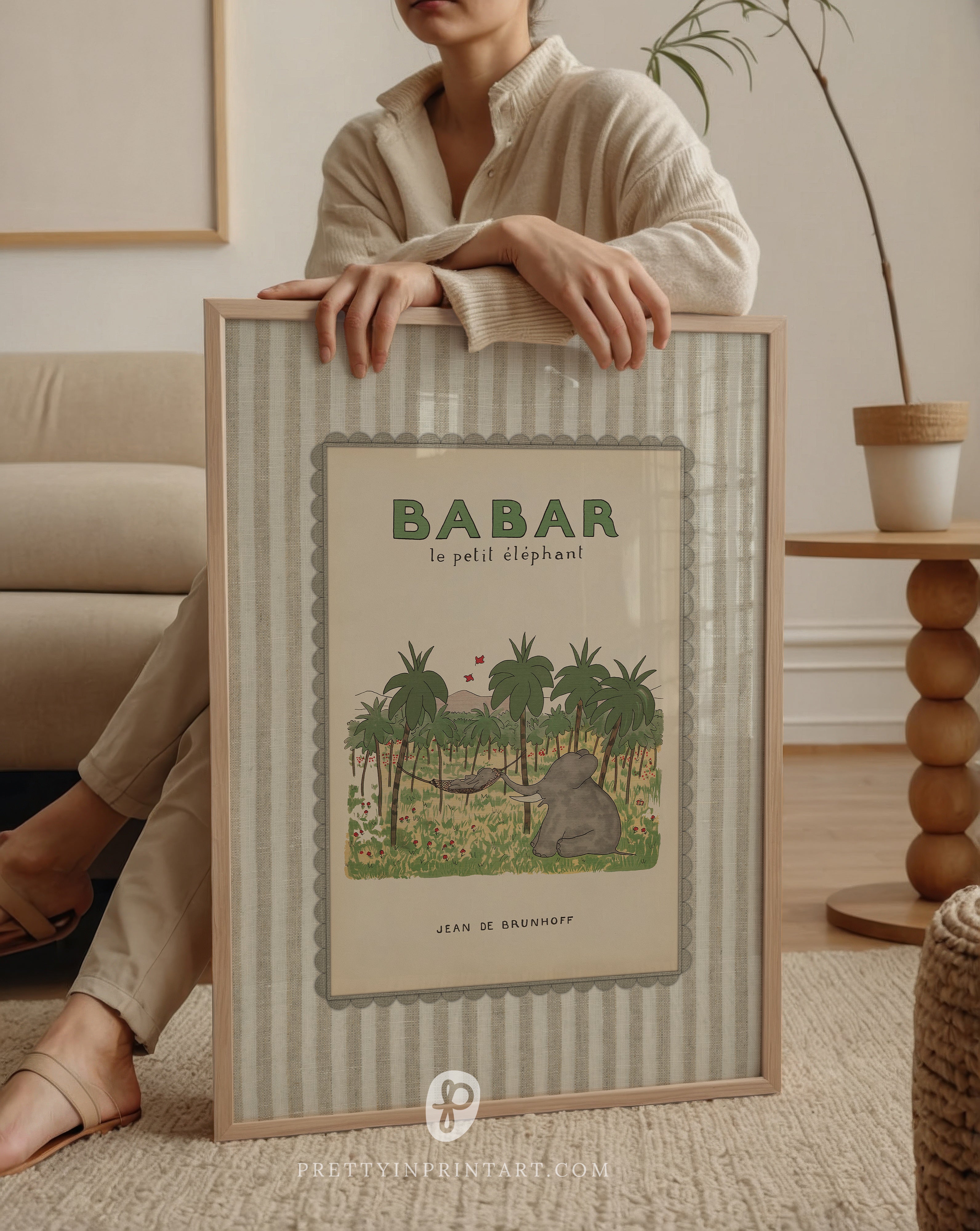 Storybook baby room decor – Babar illustration for nursery