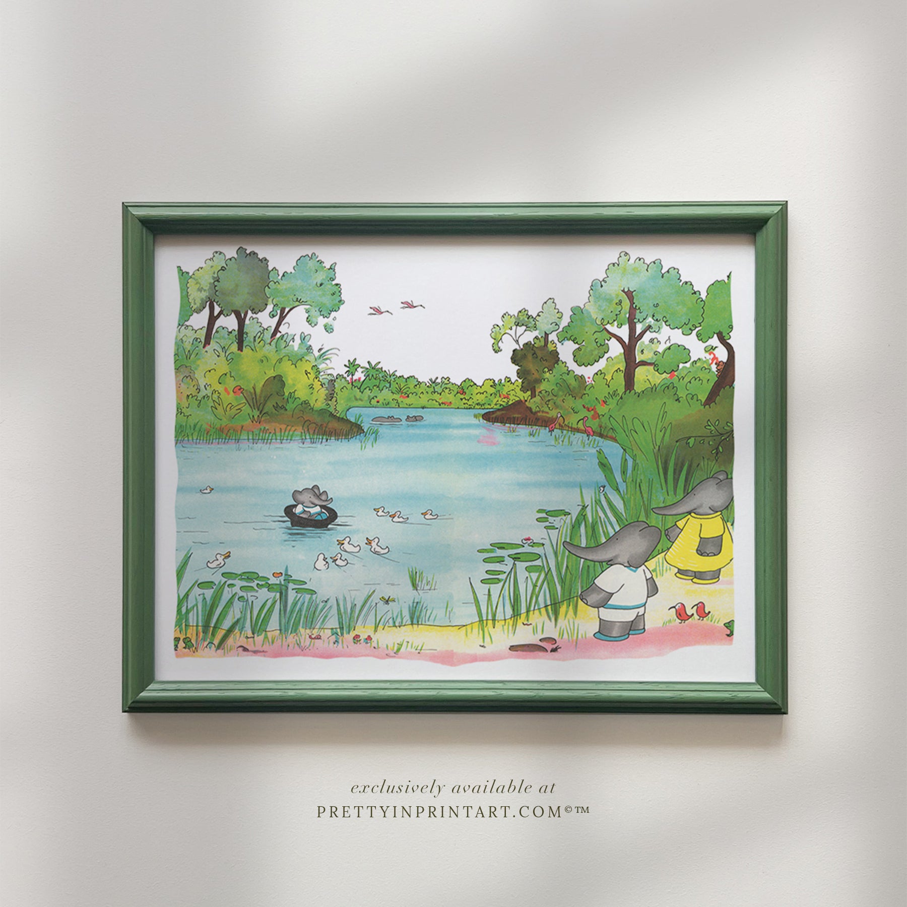Babar Nursery Art - Babar the Elephant nursery wall art print, Vintage Babar nursery decor for baby’s room, Classic Babar prints for children’s bedrooms