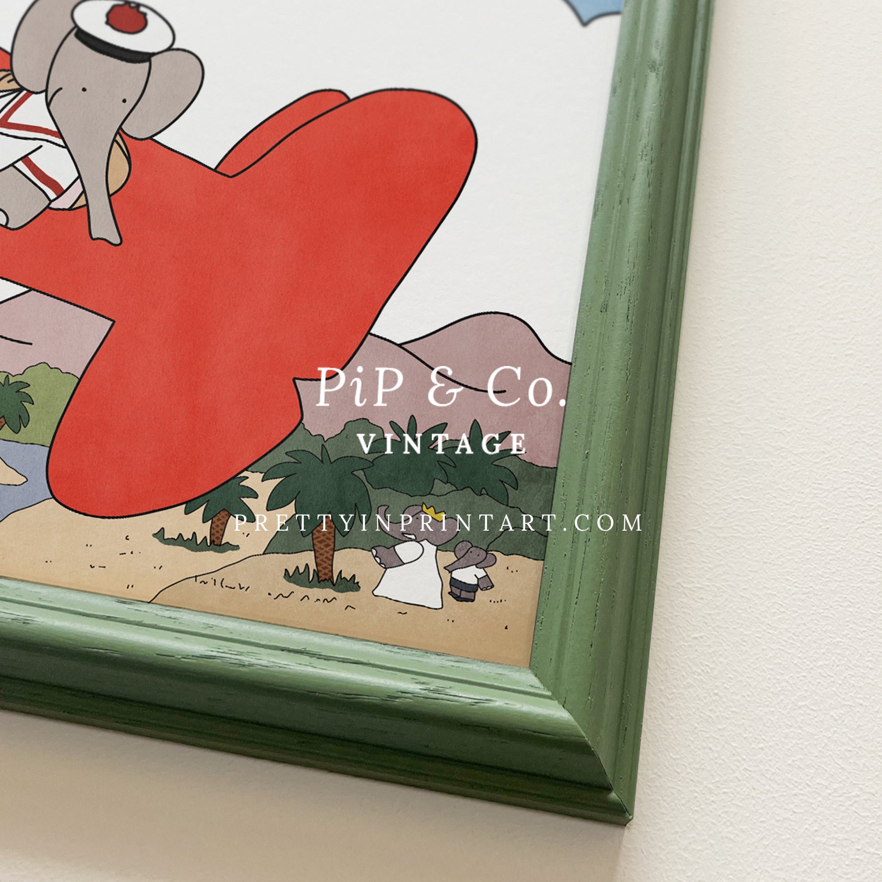 Babar Nursery Art - Babar the Elephant nursery wall art print, Vintage Babar nursery decor for baby’s room, Classic Babar prints for children’s bedrooms