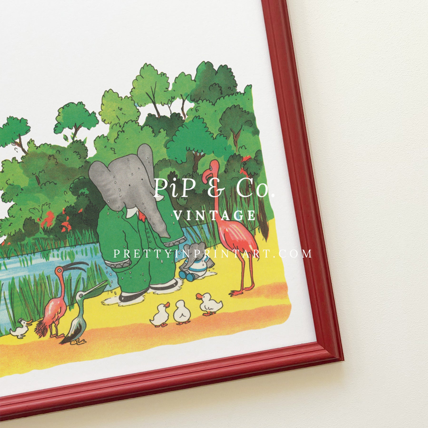 Babar Nursery Art - Babar the Elephant nursery wall art print, Vintage Babar nursery decor for baby’s room, Classic Babar prints for children’s bedrooms