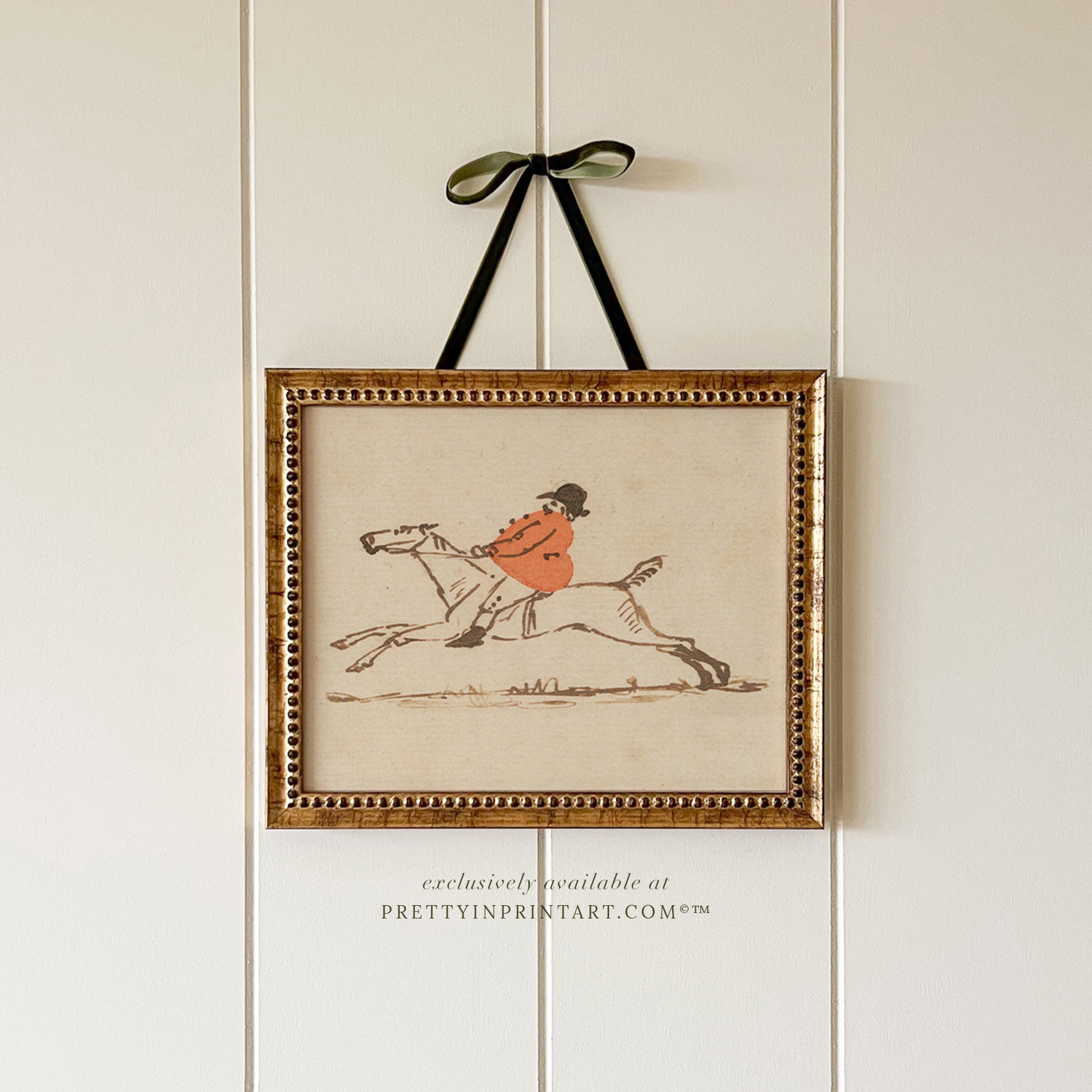 Hunting Scene Sketch Art | Framed Art (GOLD-0160)