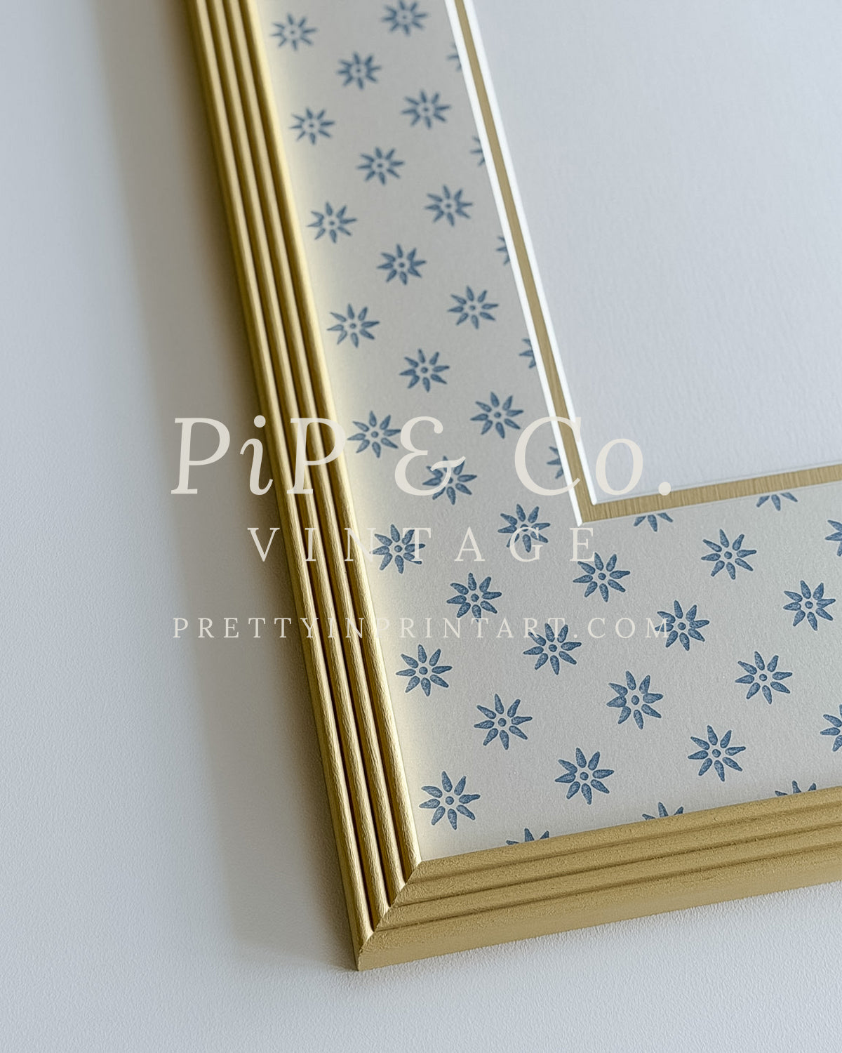 Yellow Hand Painted Frame | Wallpapered Mount (SW9+M18)