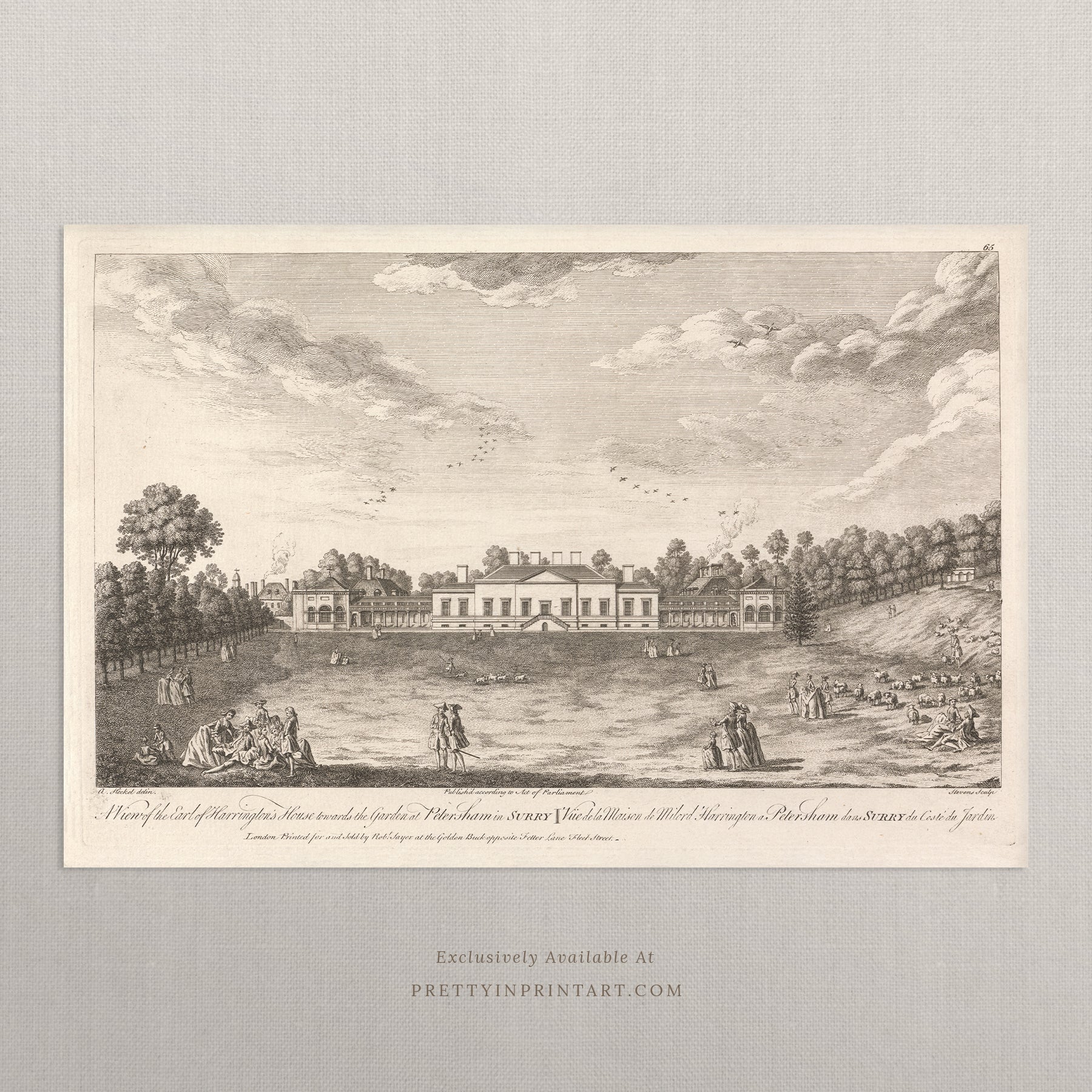 Vintage Landscape Etching | Petersham | Unframed