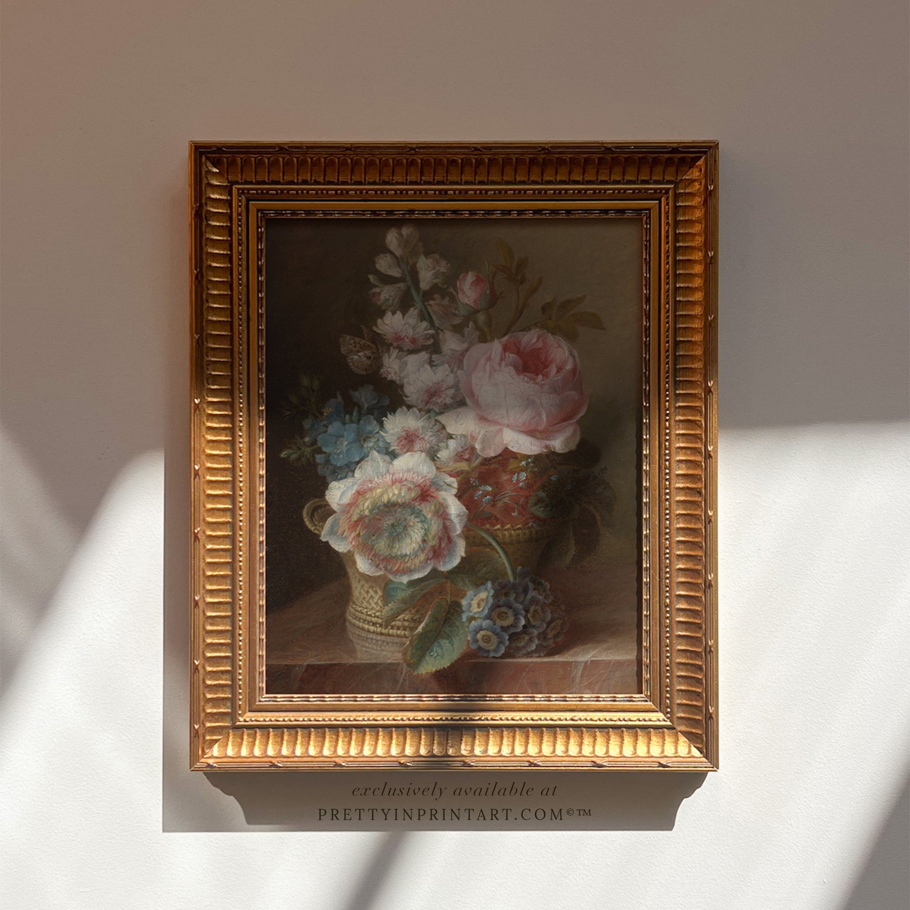 Framed Flower Art (006688 + GLD-RIB-68224)