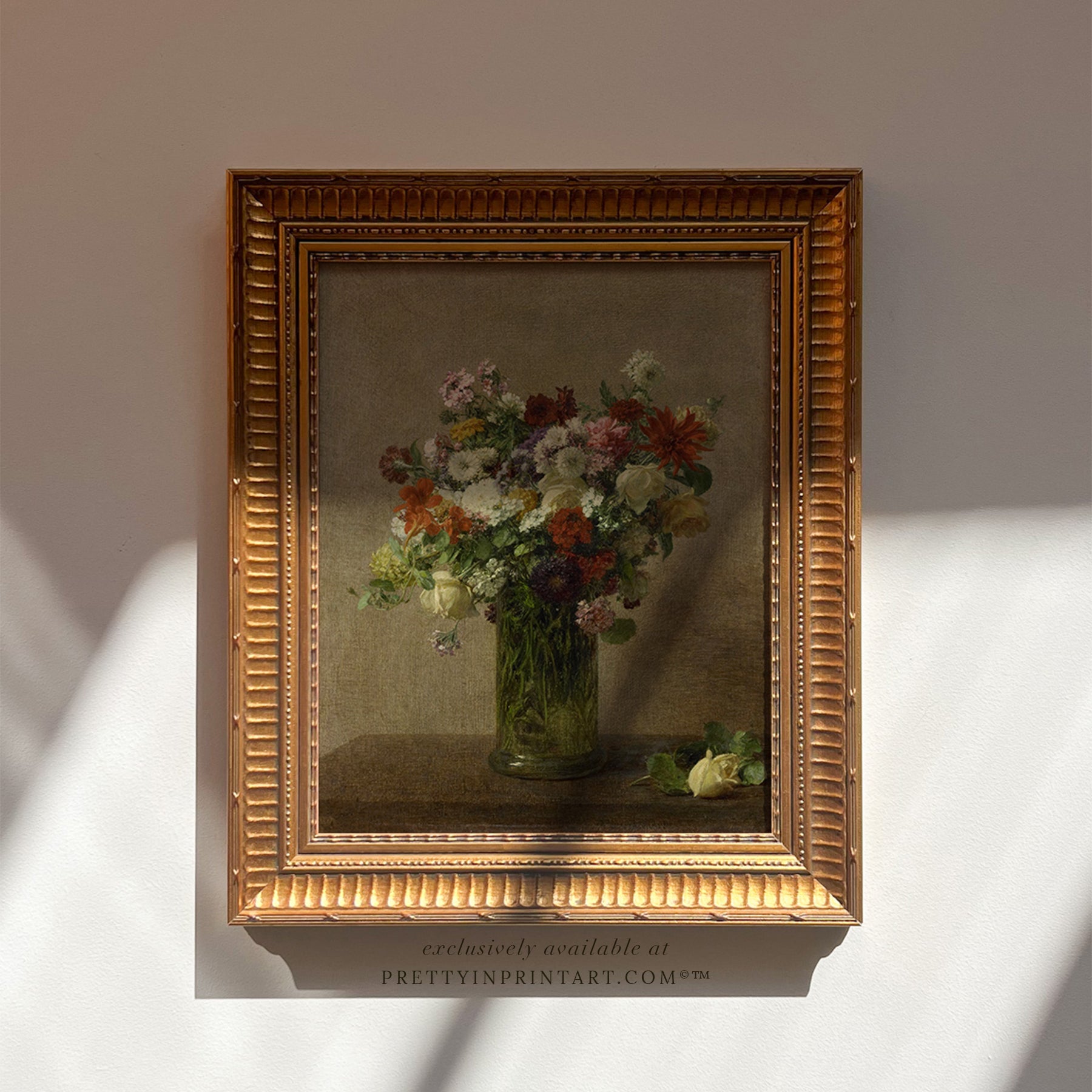 Framed Flower Art (006689 + GLD-RIB-68224)