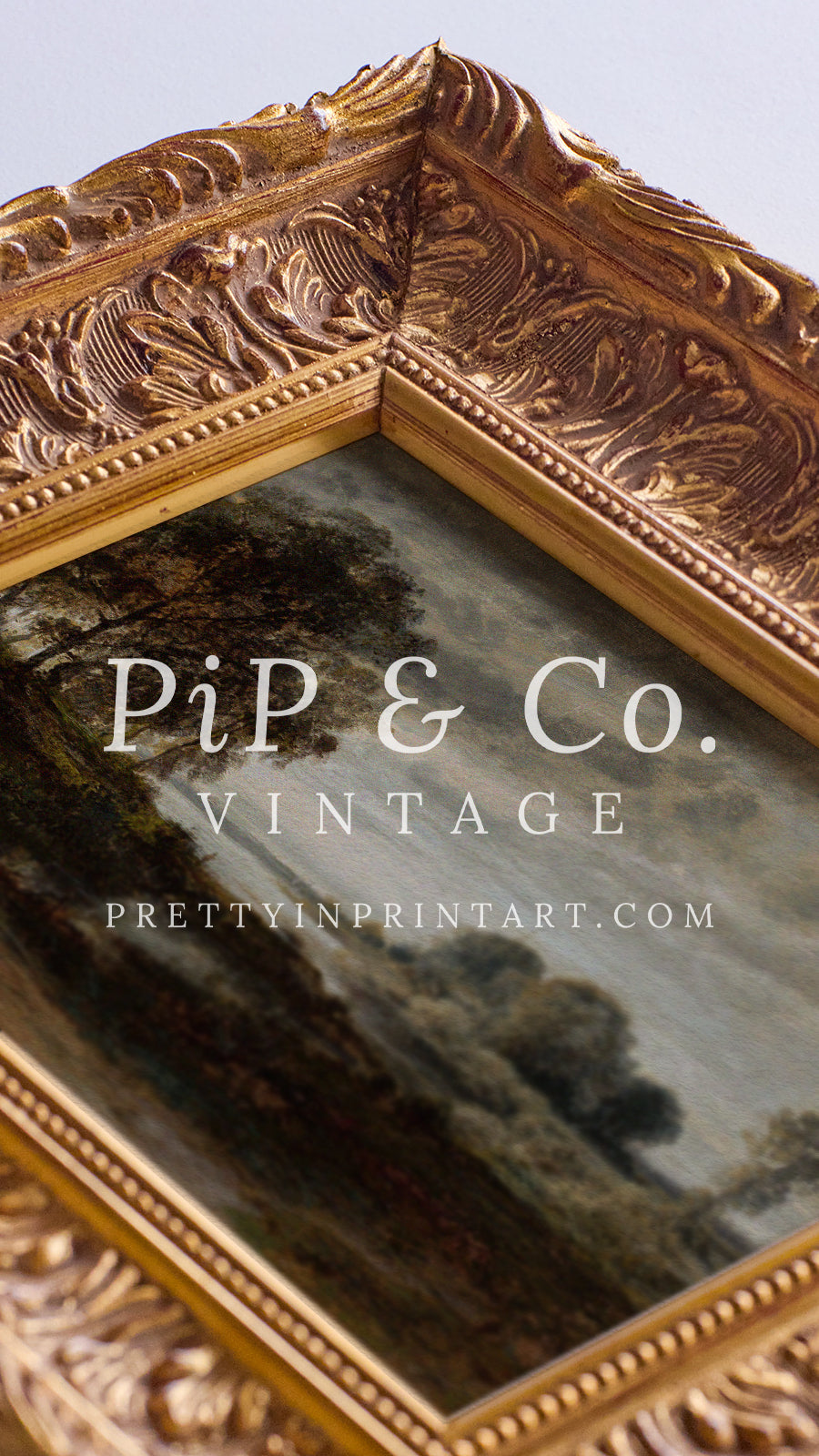 Gold ornate picture frame for traditional, vintage, and classic interiors