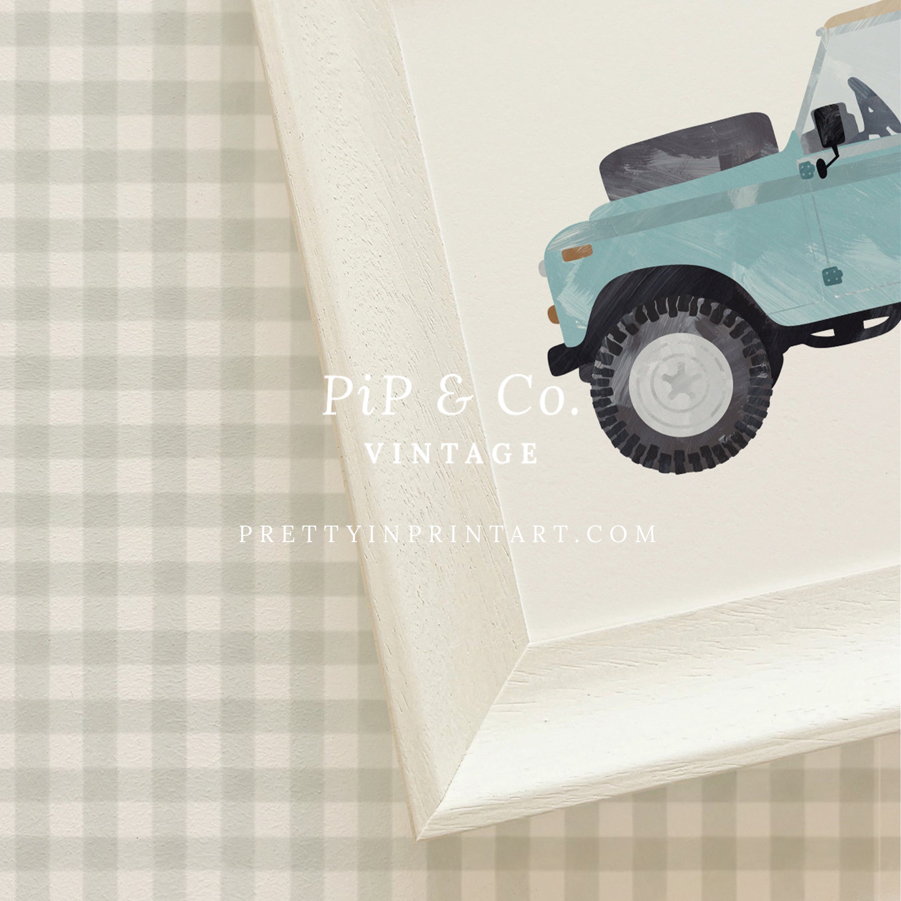 Land Rover Defender Art, Safari | Framed (Hollyhock Little Greene 00304)