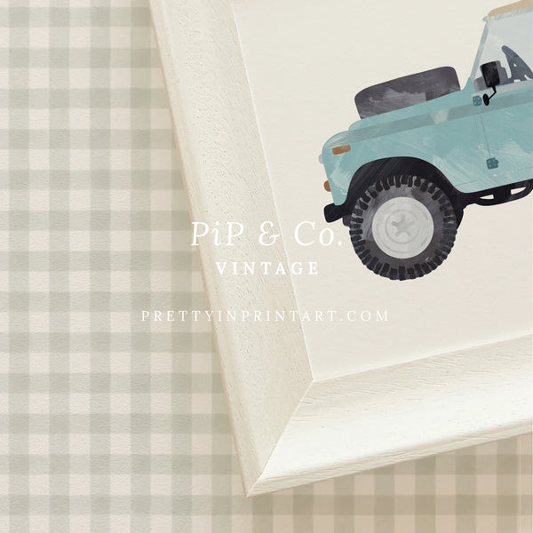 Land Rover Defender Art, Safari |  Framed (Hollyhock Little Greene 00304)
