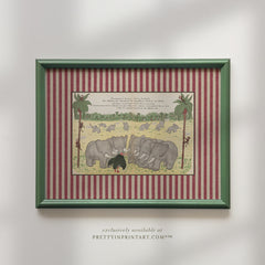 Babar Nursery Art 005 | Framed (Calke Green Farrow & Ball 00303)