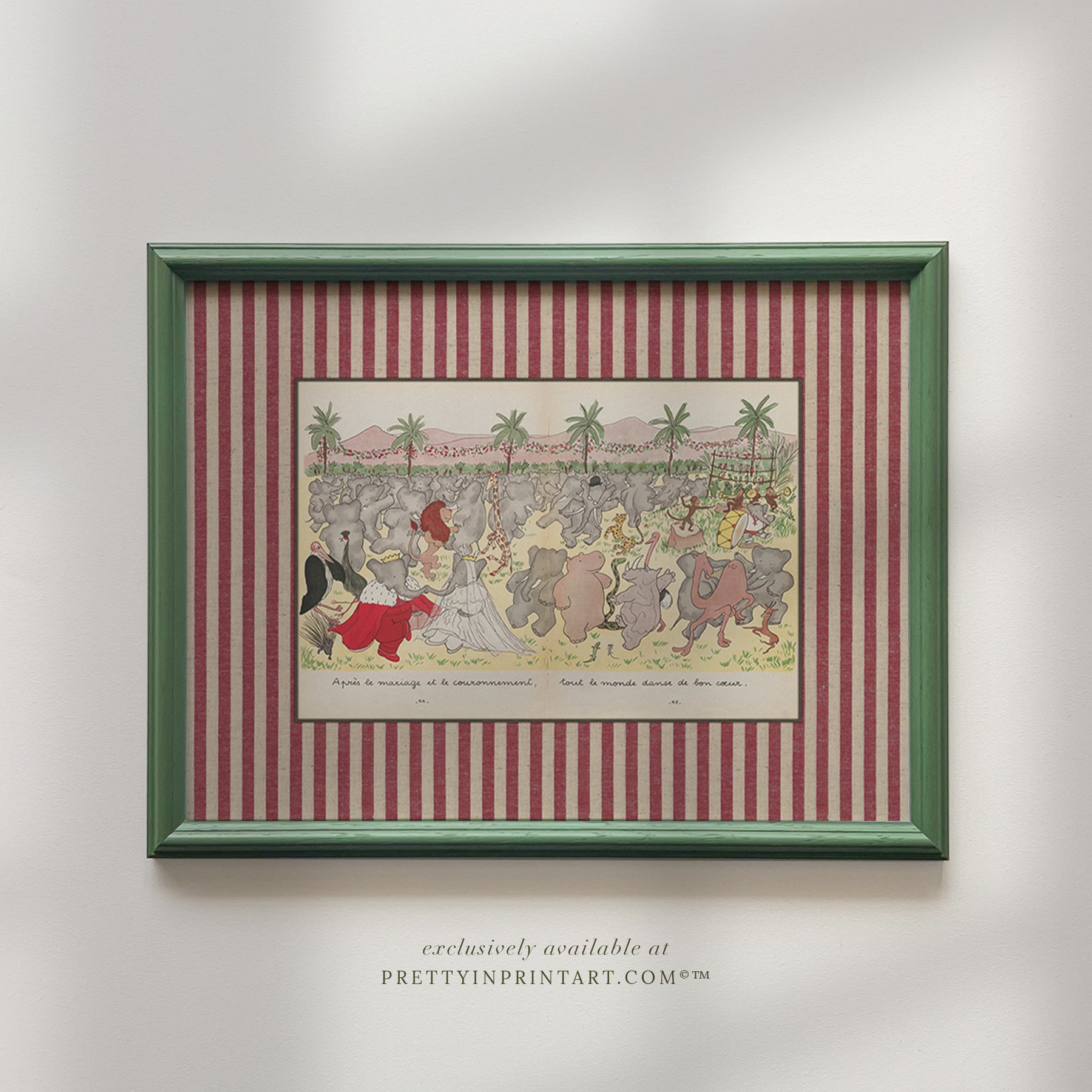 Babar Nursery Art - Babar the Elephant nursery wall art print, Vintage Babar nursery decor for baby’s room, Classic Babar prints for children’s bedrooms