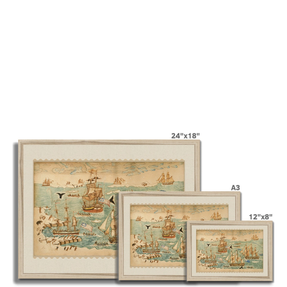 Vintage Ships at Sea Art | Framed Print