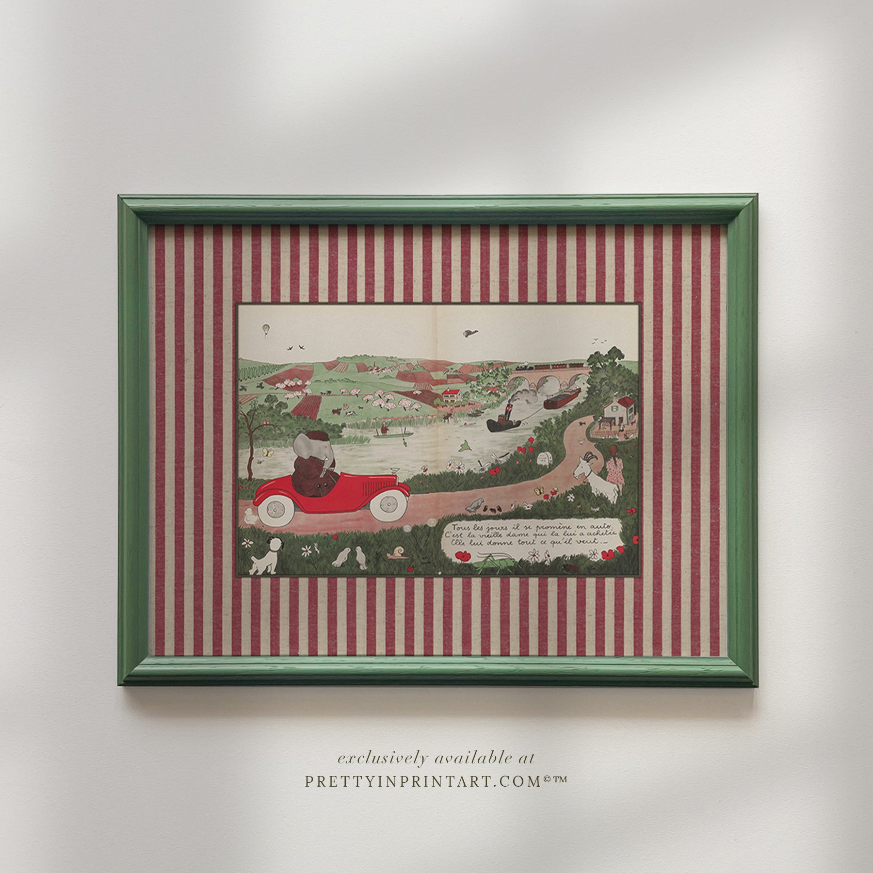 Babar Nursery Art - Babar the Elephant nursery wall art print, Vintage Babar nursery decor for baby’s room, Classic Babar prints for children’s bedrooms