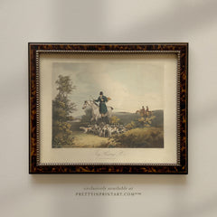 Antique Hunting Scene Art Print – Vintage Equestrian 001 | Framed