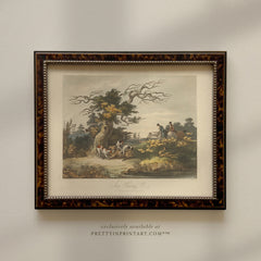 Antique Hunting Scene Art Print – Vintage Equestrian 004 | Framed