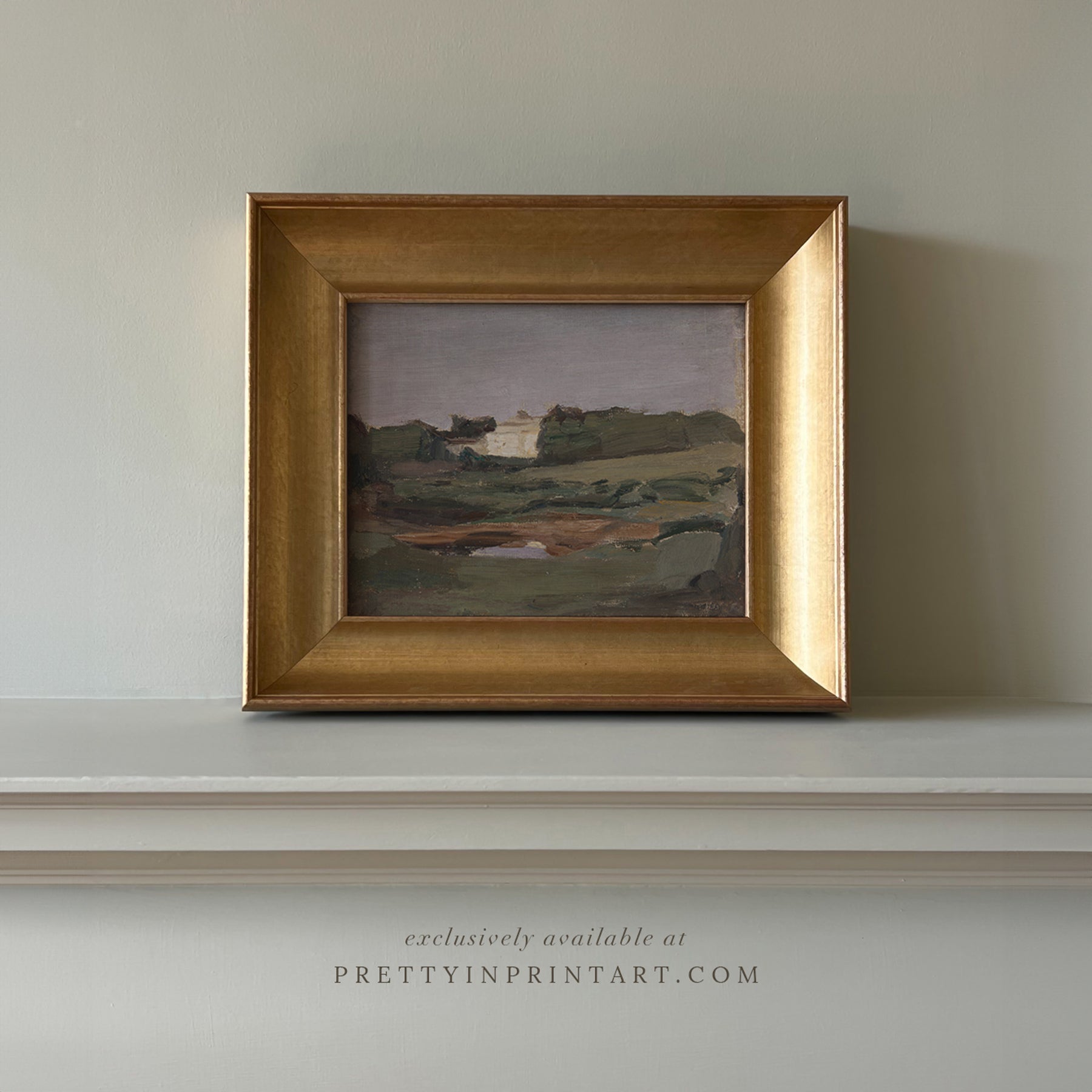 Vintage landscape painting for classic and traditional home decor