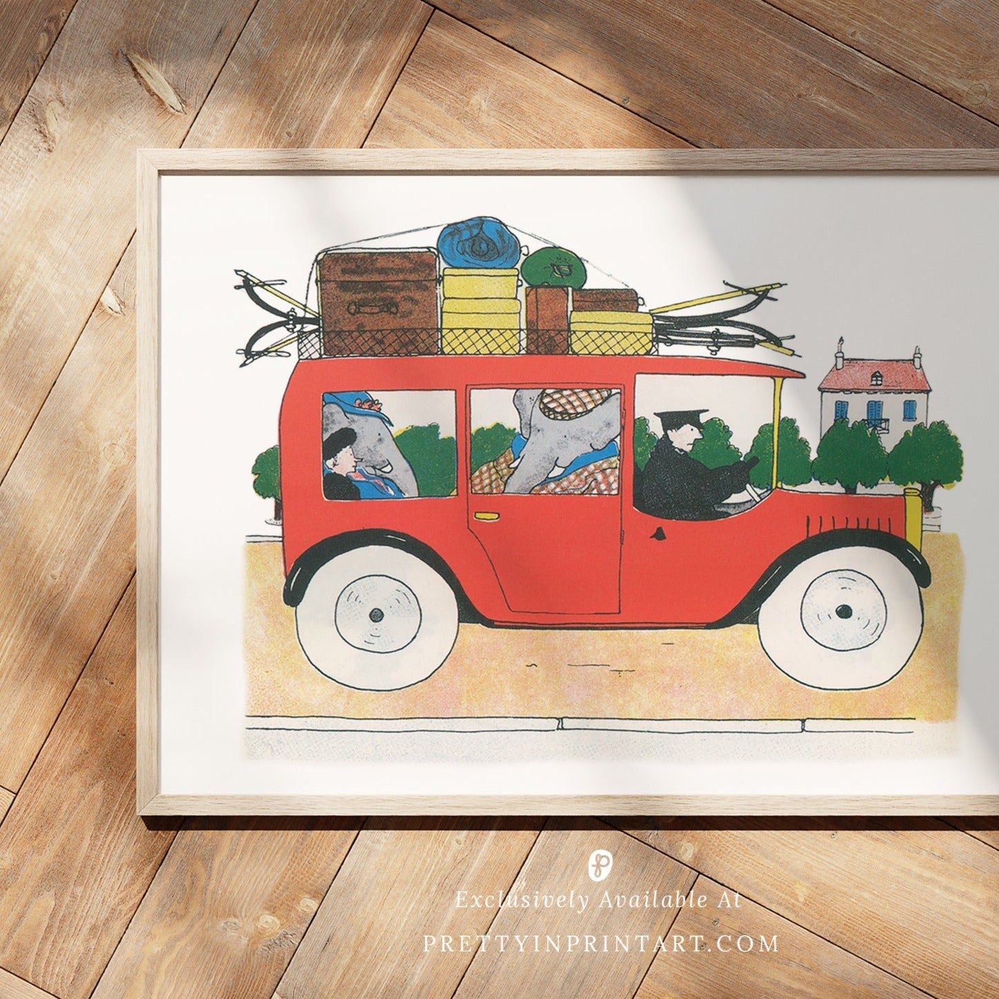 Babar Nursery Art - Babar the Elephant nursery wall art print, Vintage Babar nursery decor for baby’s room, Classic Babar prints for children’s bedrooms