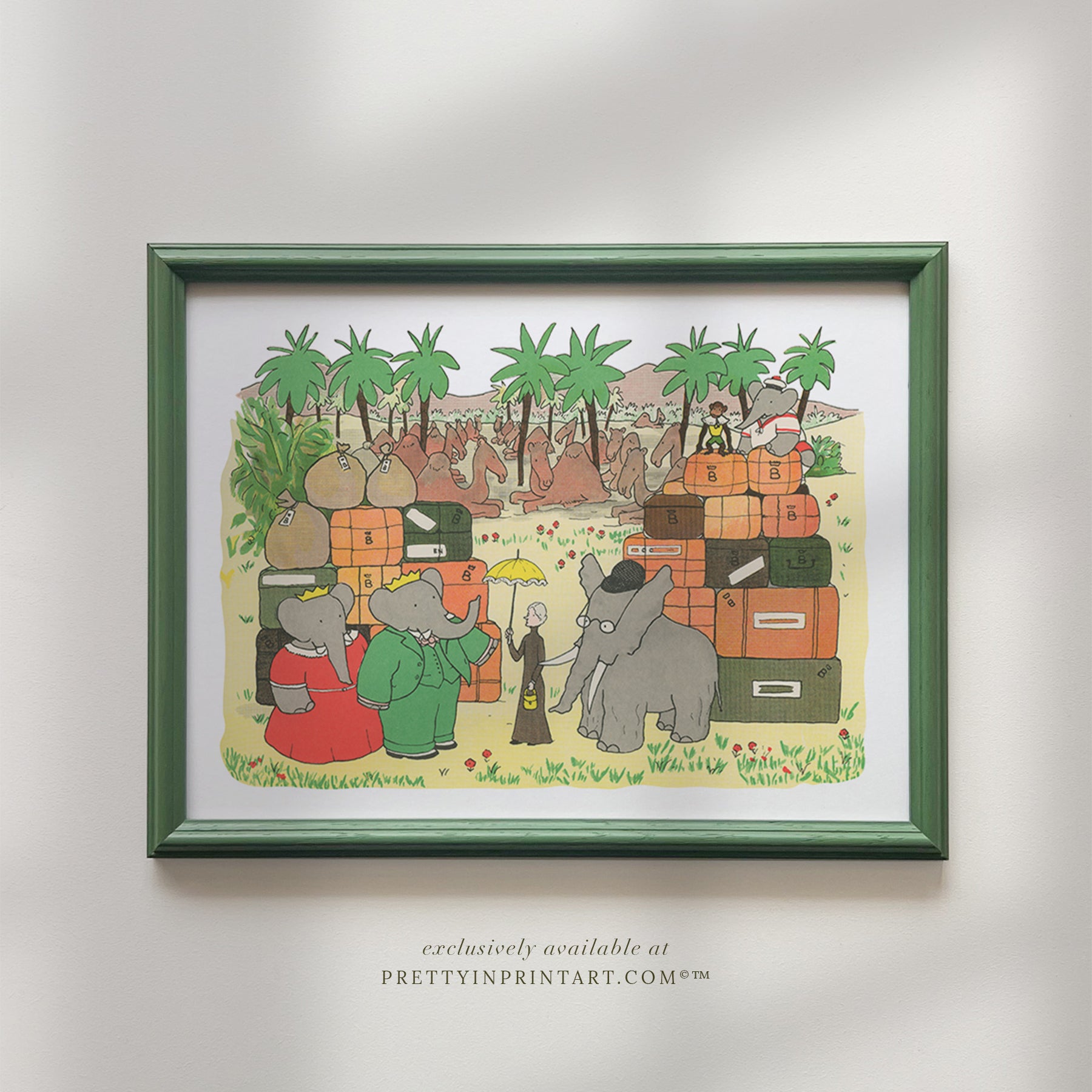 Babar Nursery Art - Babar the Elephant nursery wall art print, Vintage Babar nursery decor for baby’s room, Classic Babar prints for children’s bedrooms