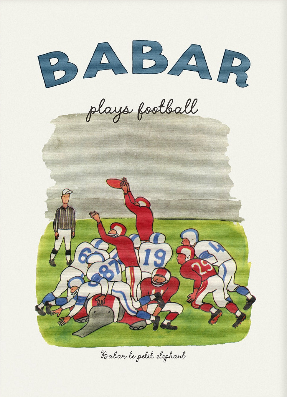 Babar Nursery Art Print - Football 1 | Unframed
