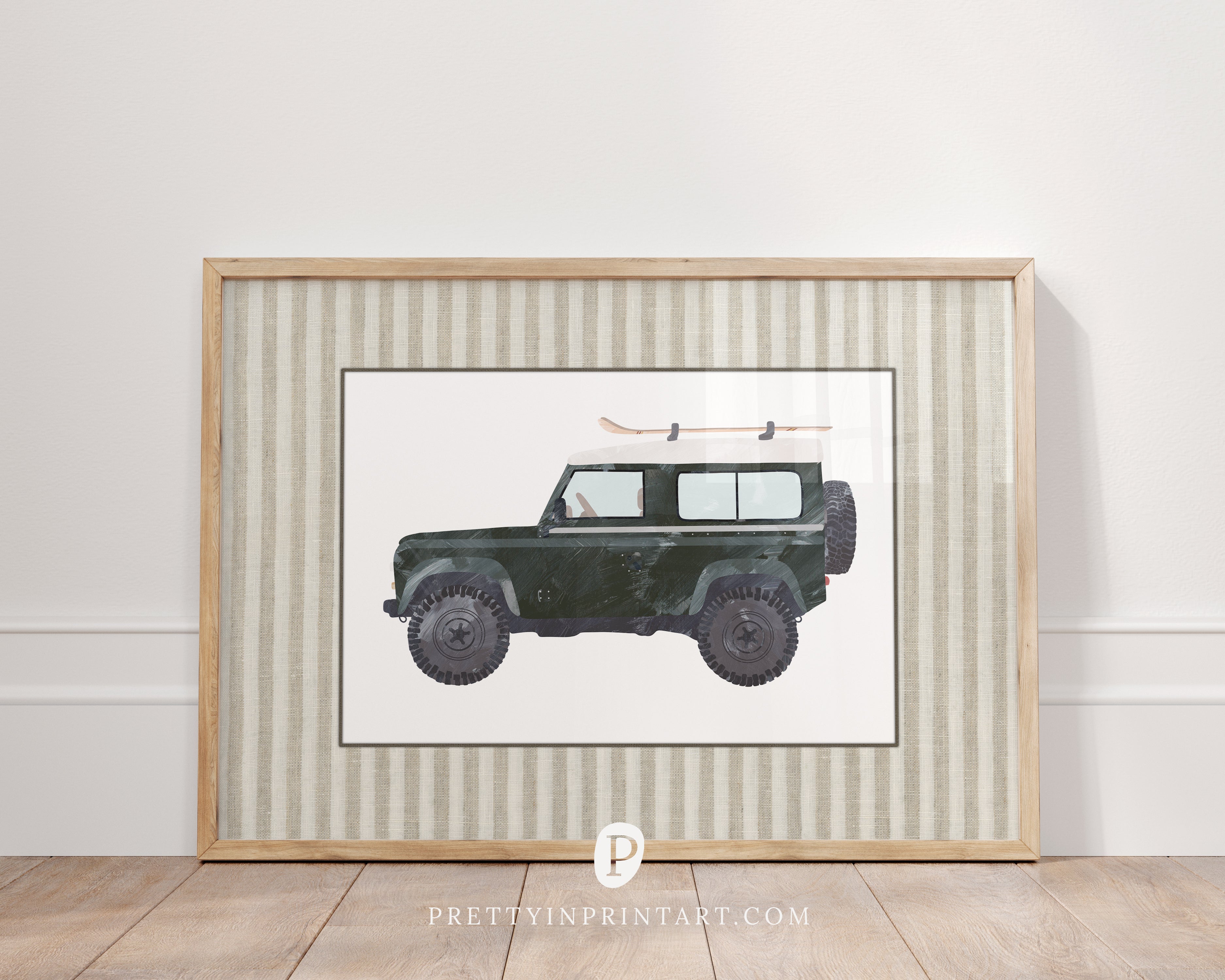 Land Rover Defender Art: Ski | Unframed