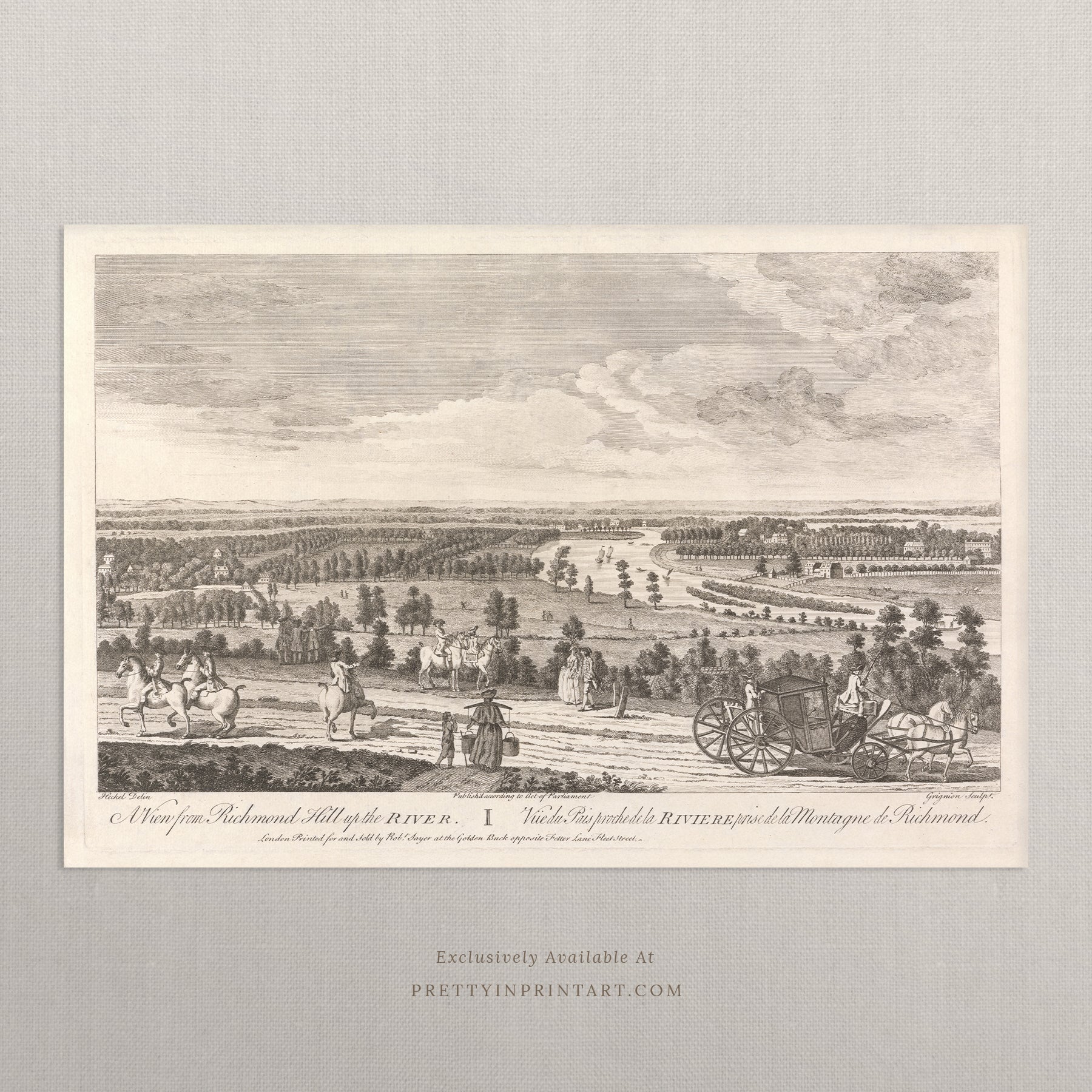 Vintage Landscape Etching | Richmond Hill | Unframed