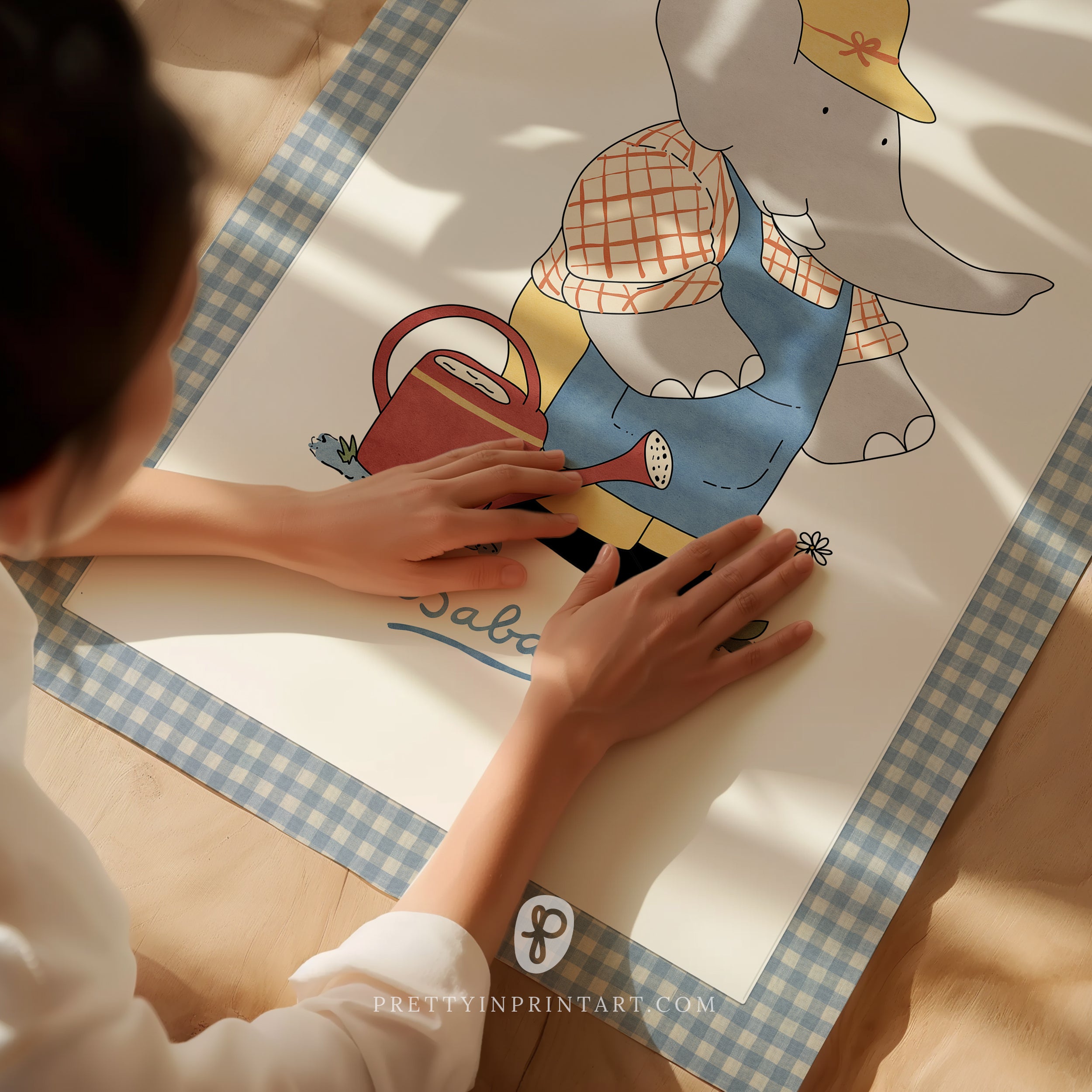 Babar Nursery Art - Babar the Elephant nursery wall art print, Vintage Babar nursery decor for baby’s room, Classic Babar prints for children’s bedrooms