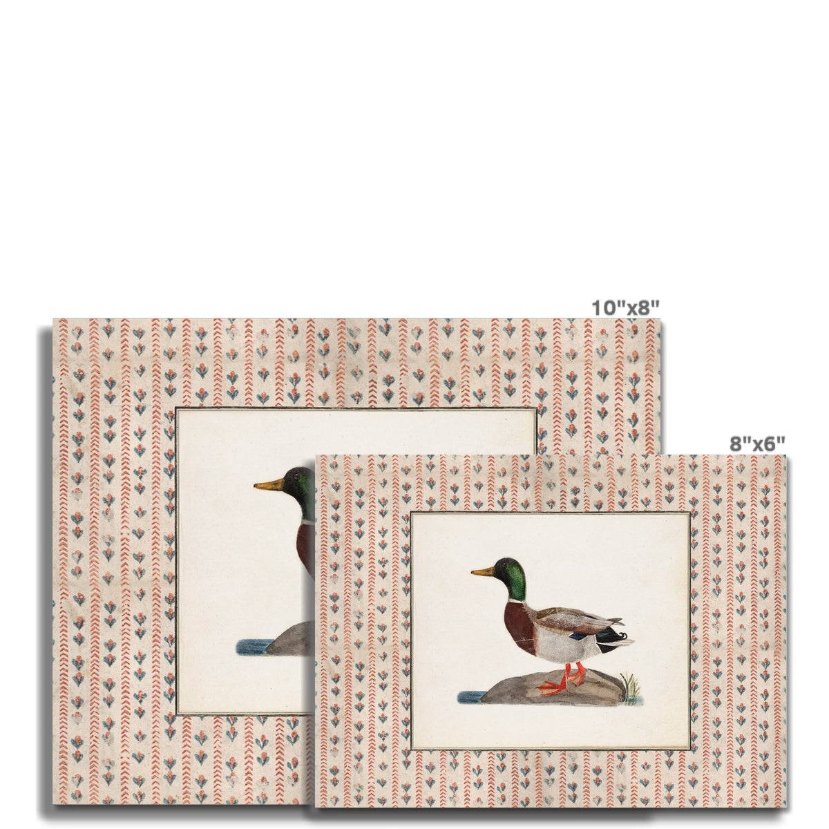 Vintage-style art prints featuring ducks, geese, swans, framed in classic gold or wood frames, perfect for traditional or country-themed vintage nursery, or any room in the home.