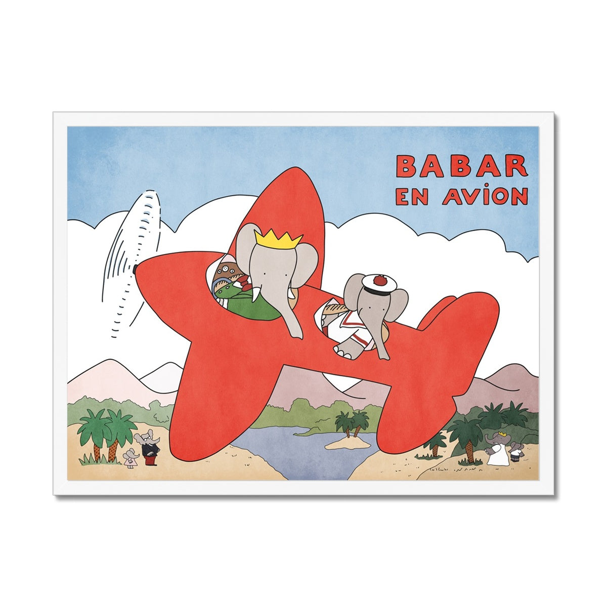 Babar Nursery Art - Babar the Elephant nursery wall art print, Vintage Babar nursery decor for baby’s room, Classic Babar prints for children’s bedrooms